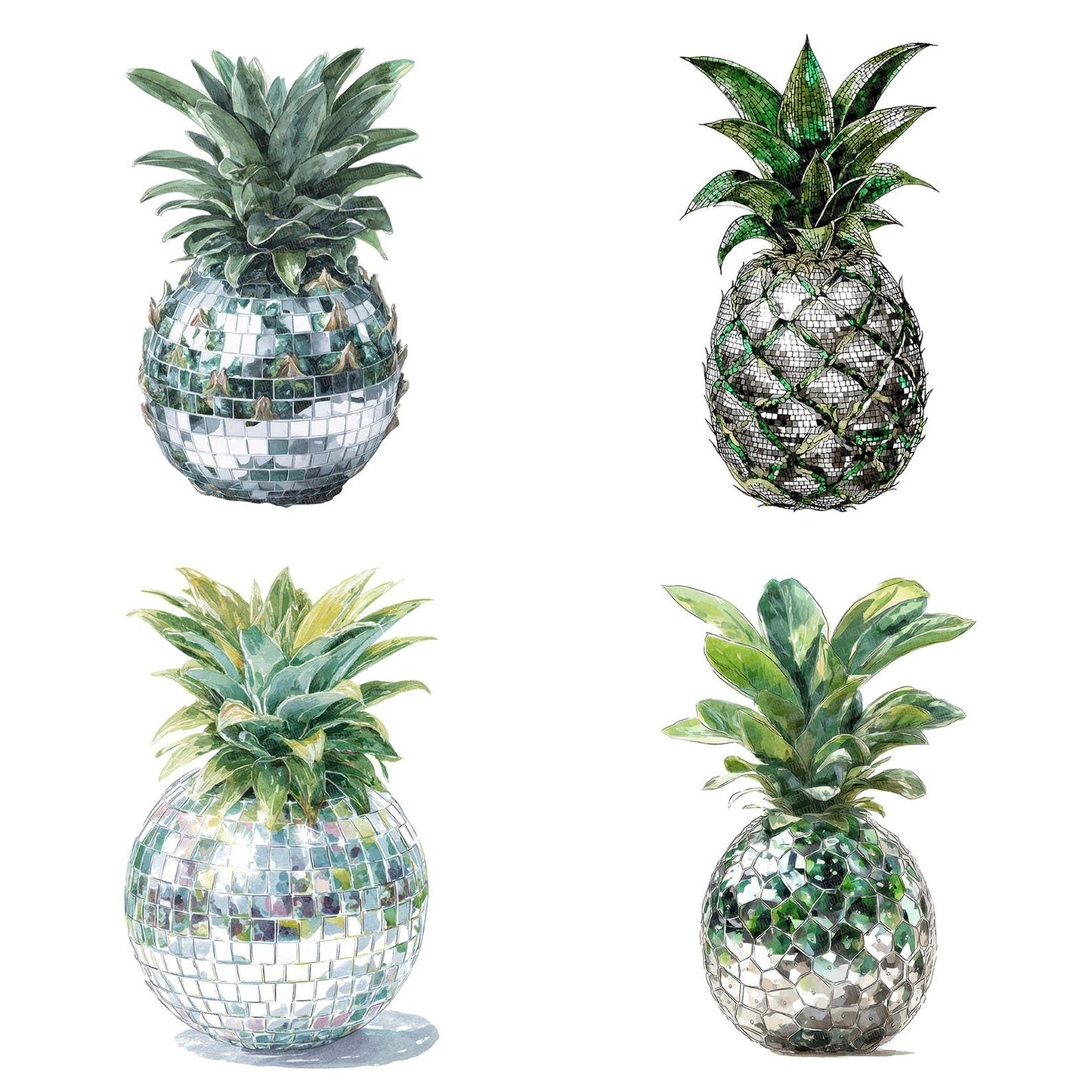 Mirrorball Pineapple Clipart Set (DDD006078)