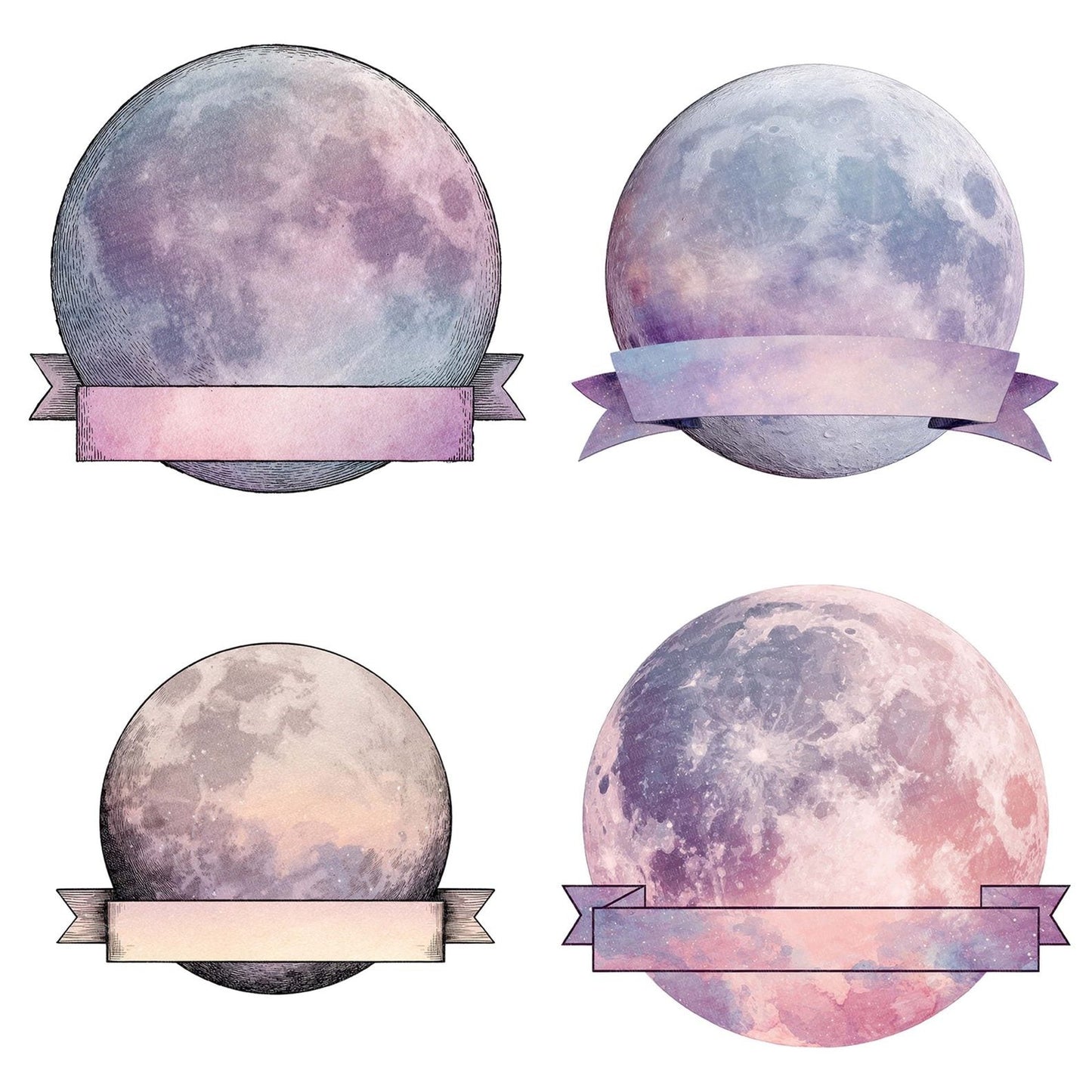 Moon Banner Clipart Set (DDD006087)