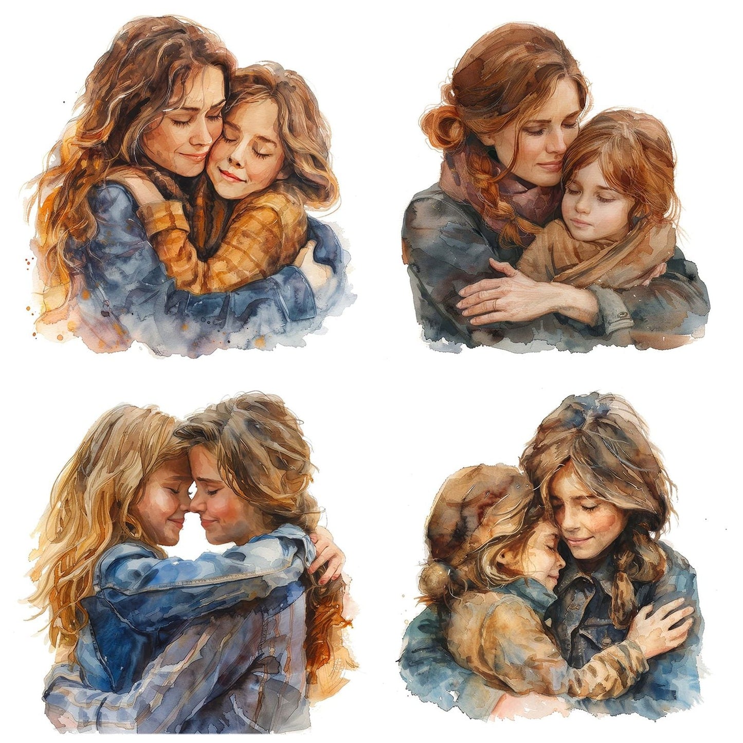 Mother and Daughter Hug Clipart Set (DDD006107)