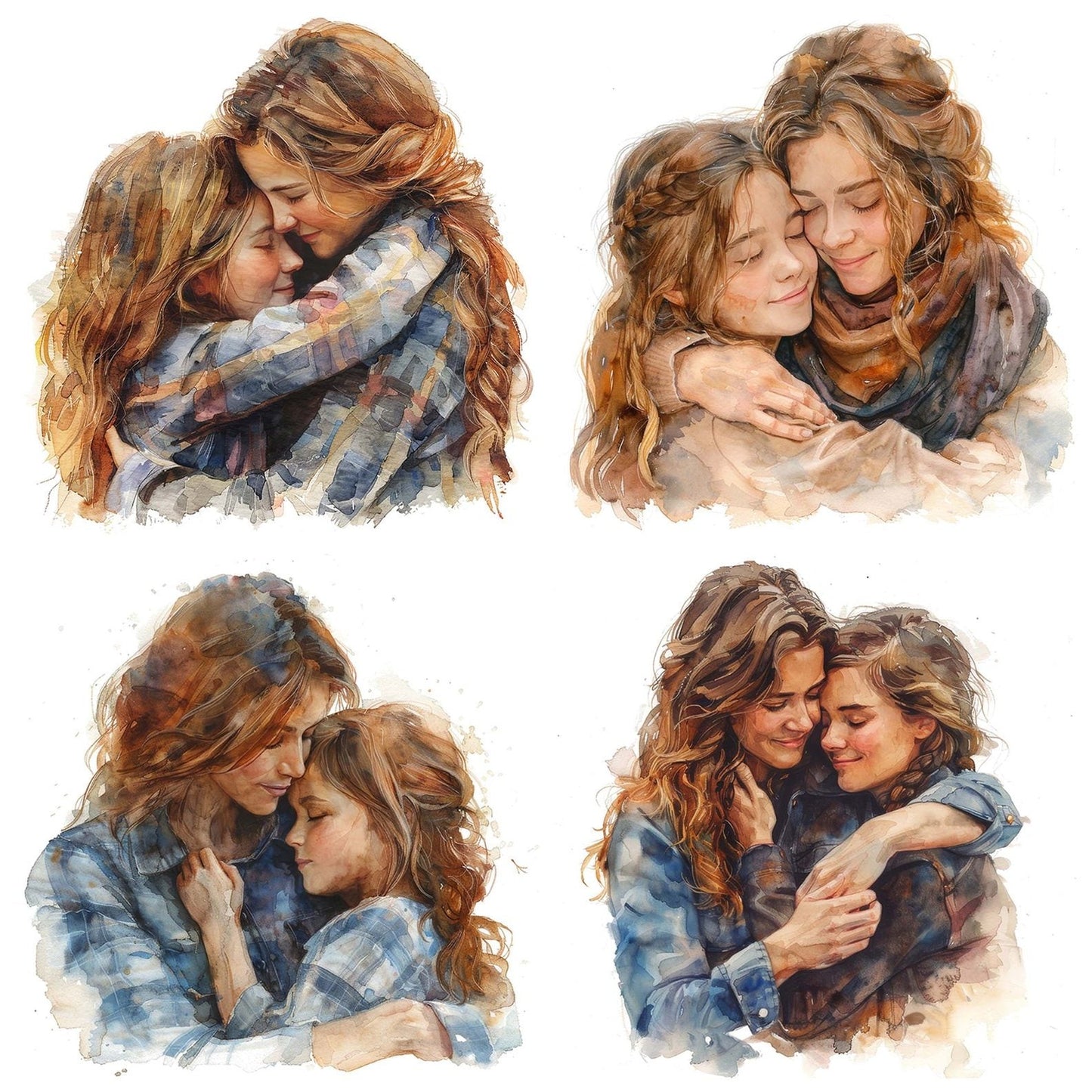 Mother and Daughter Hug Clipart Set (DDD006107)