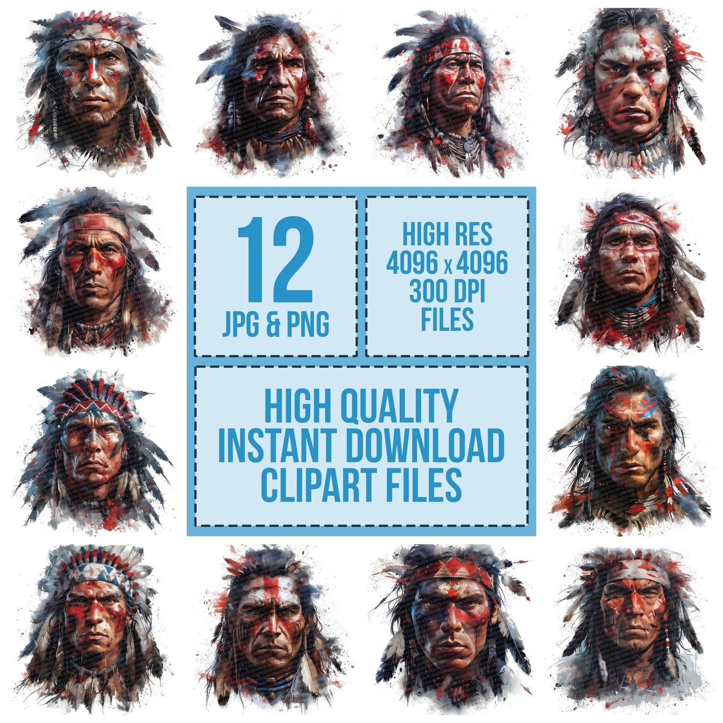 Native American Warrior Clipart Set (DDD006127)