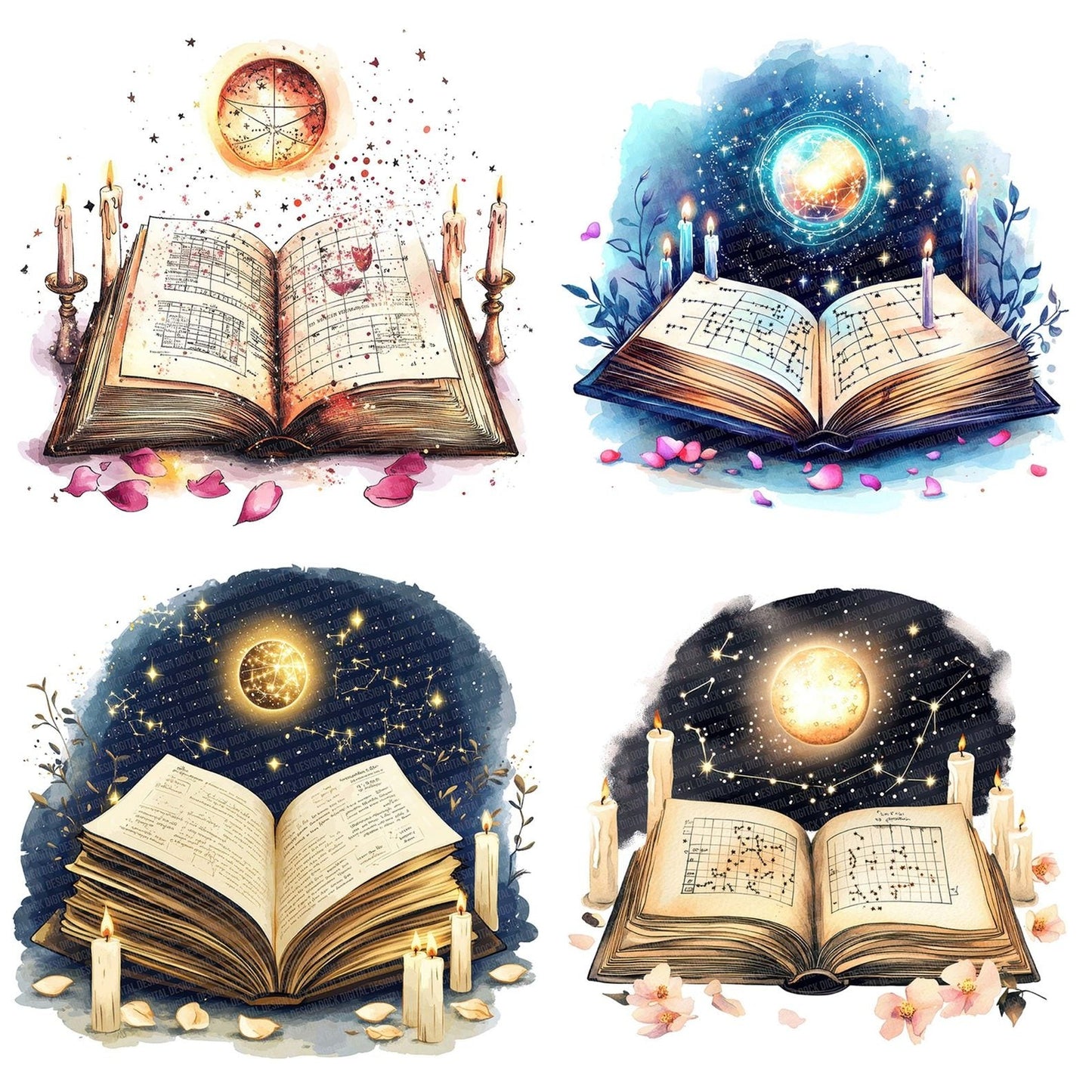 Open Astrology Book Clipart Set (DDD006207)