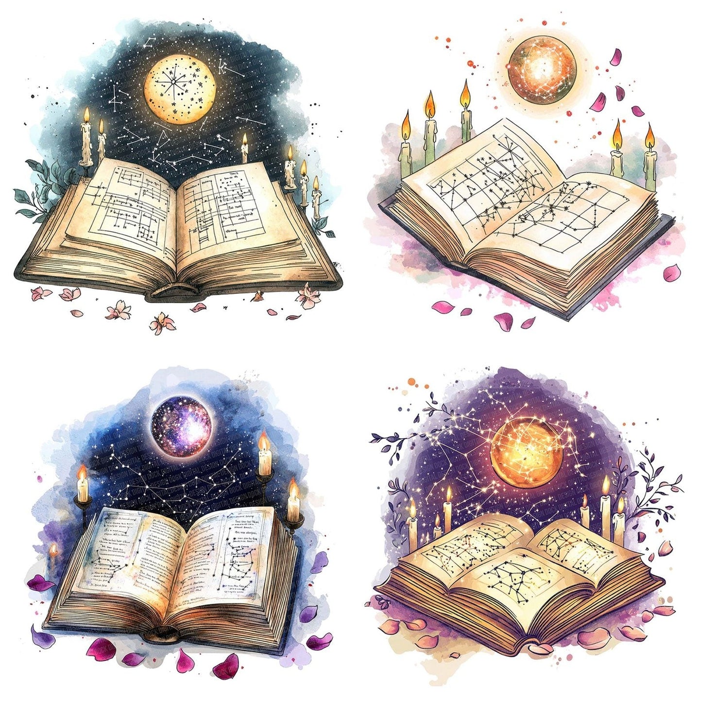 Open Astrology Book Clipart Set (DDD006207)