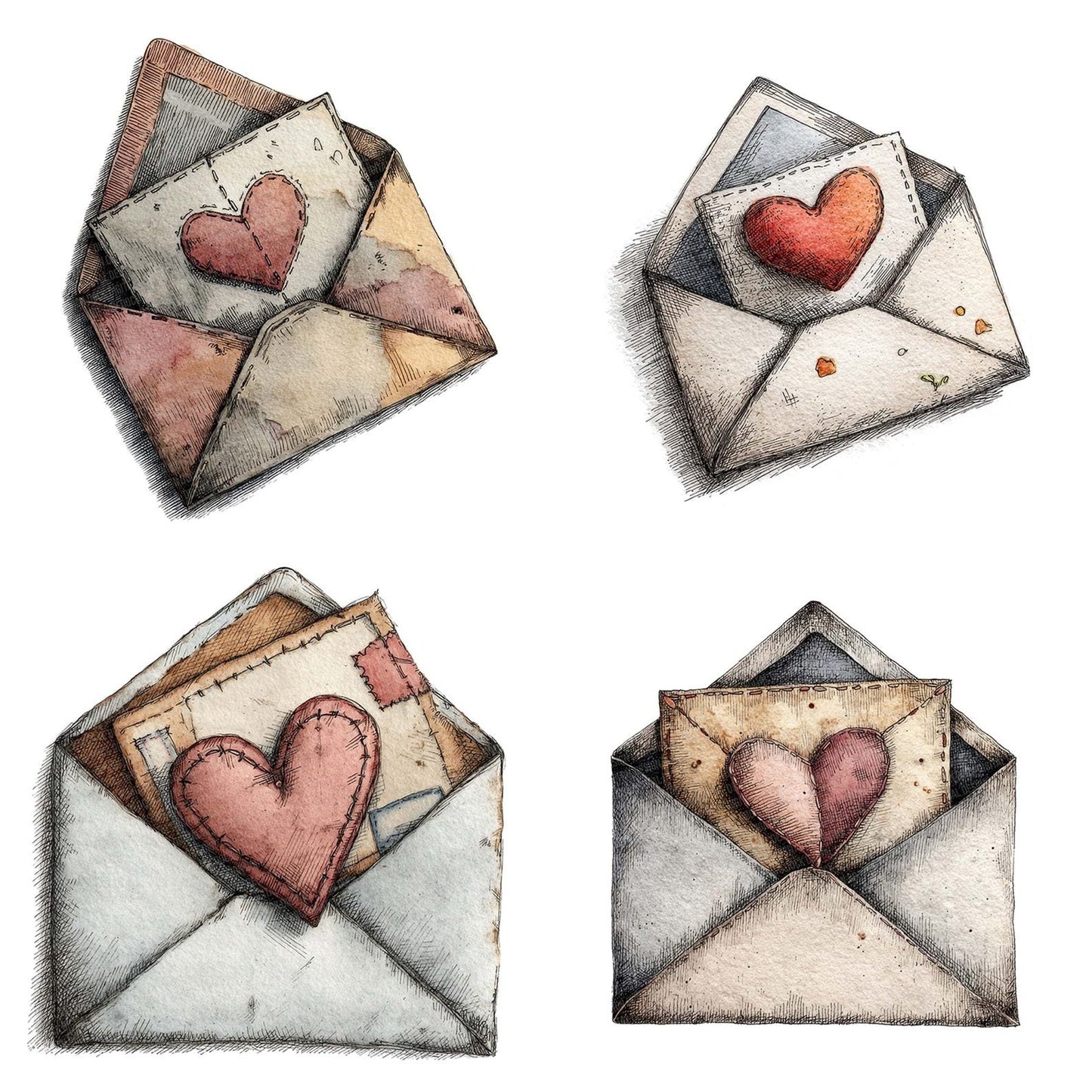 Open Love Letter Clipart Set (DDD006215)