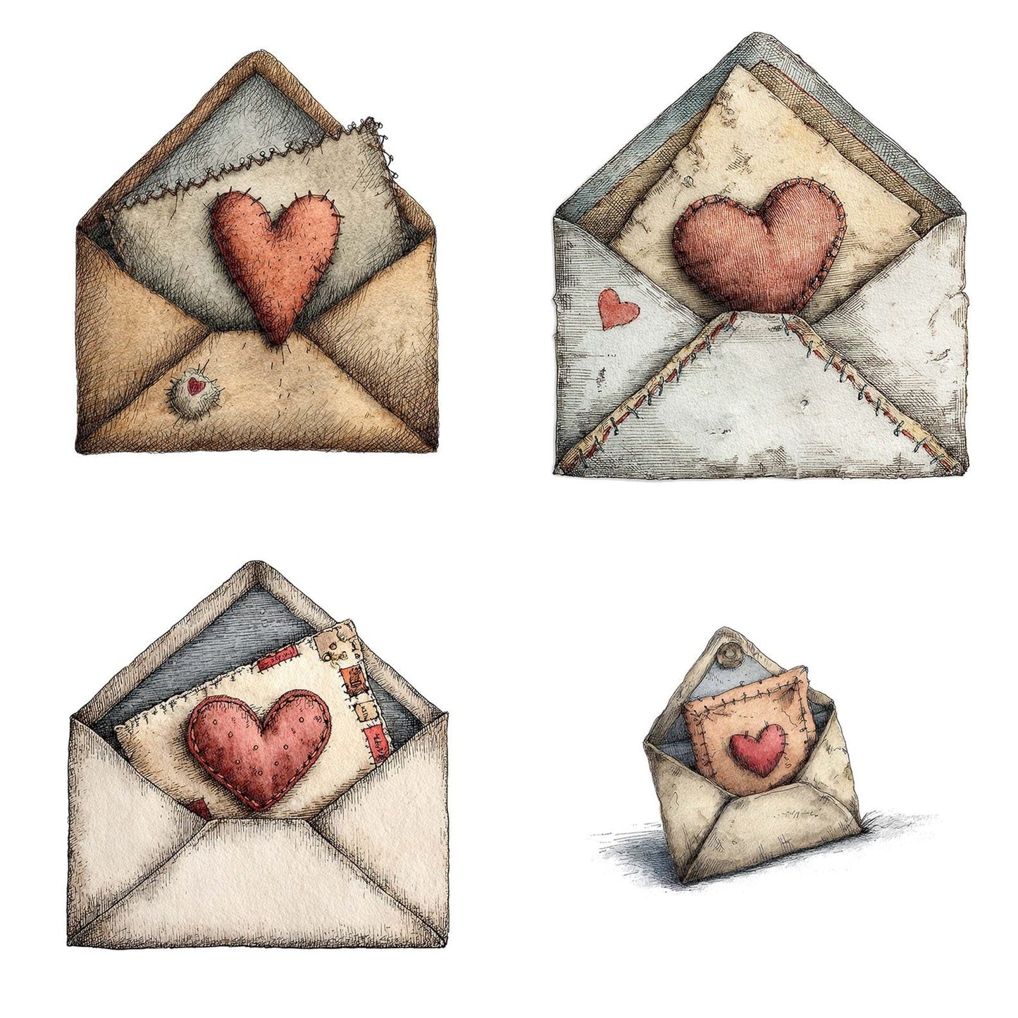 Open Love Letter Clipart Set (DDD006215)