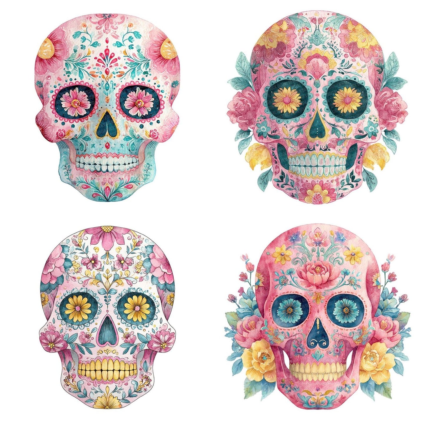 Painted Sugar Skull Clipart Set (DDD006235)