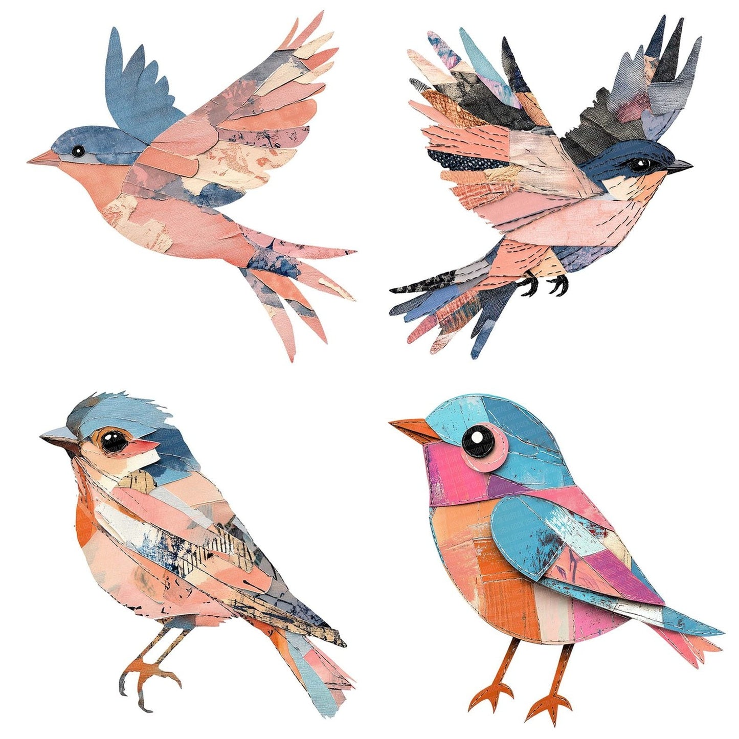 Paper Cut Bird Clipart Set (DDD006243)