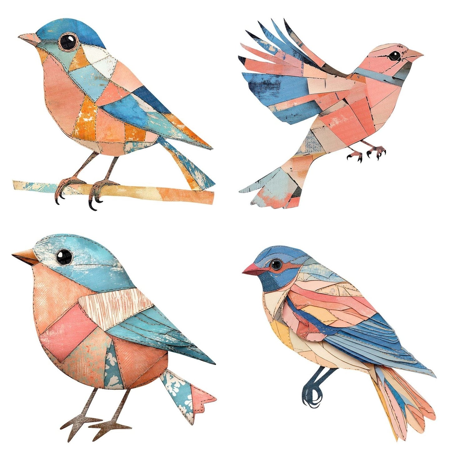 Paper Cut Bird Clipart Set (DDD006243)