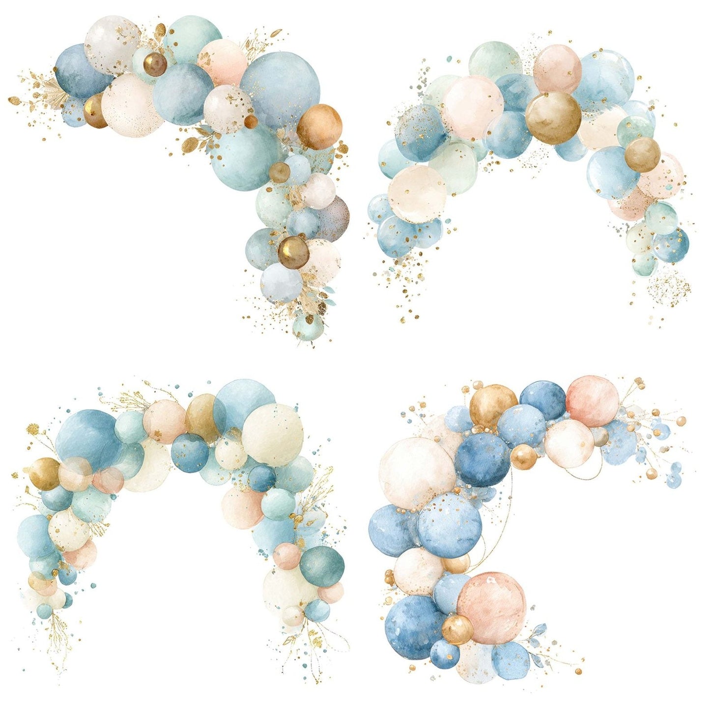 Pastel Balloon Arch Clipart Set (DDD006248)