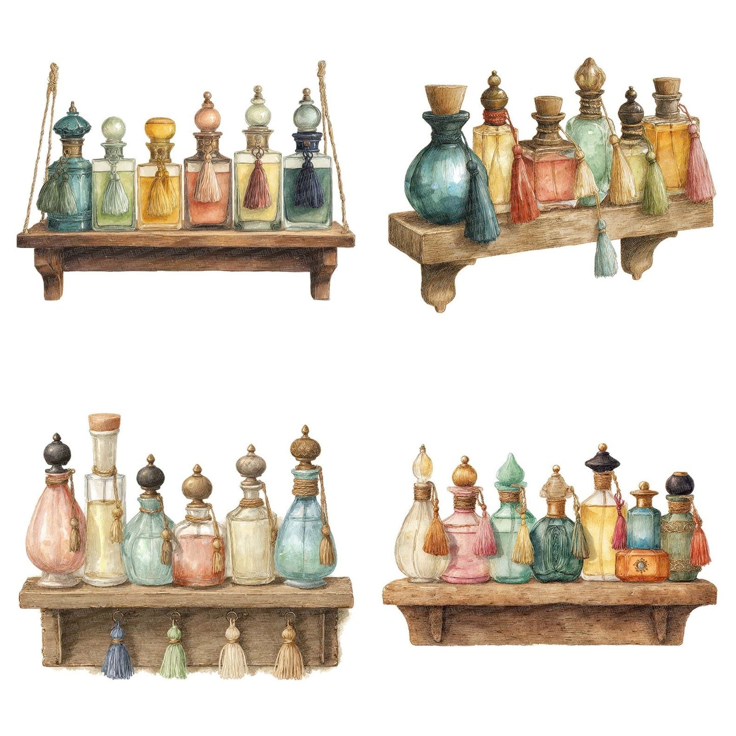 Perfume Bottle Shelf Clipart Set (DDD006284)