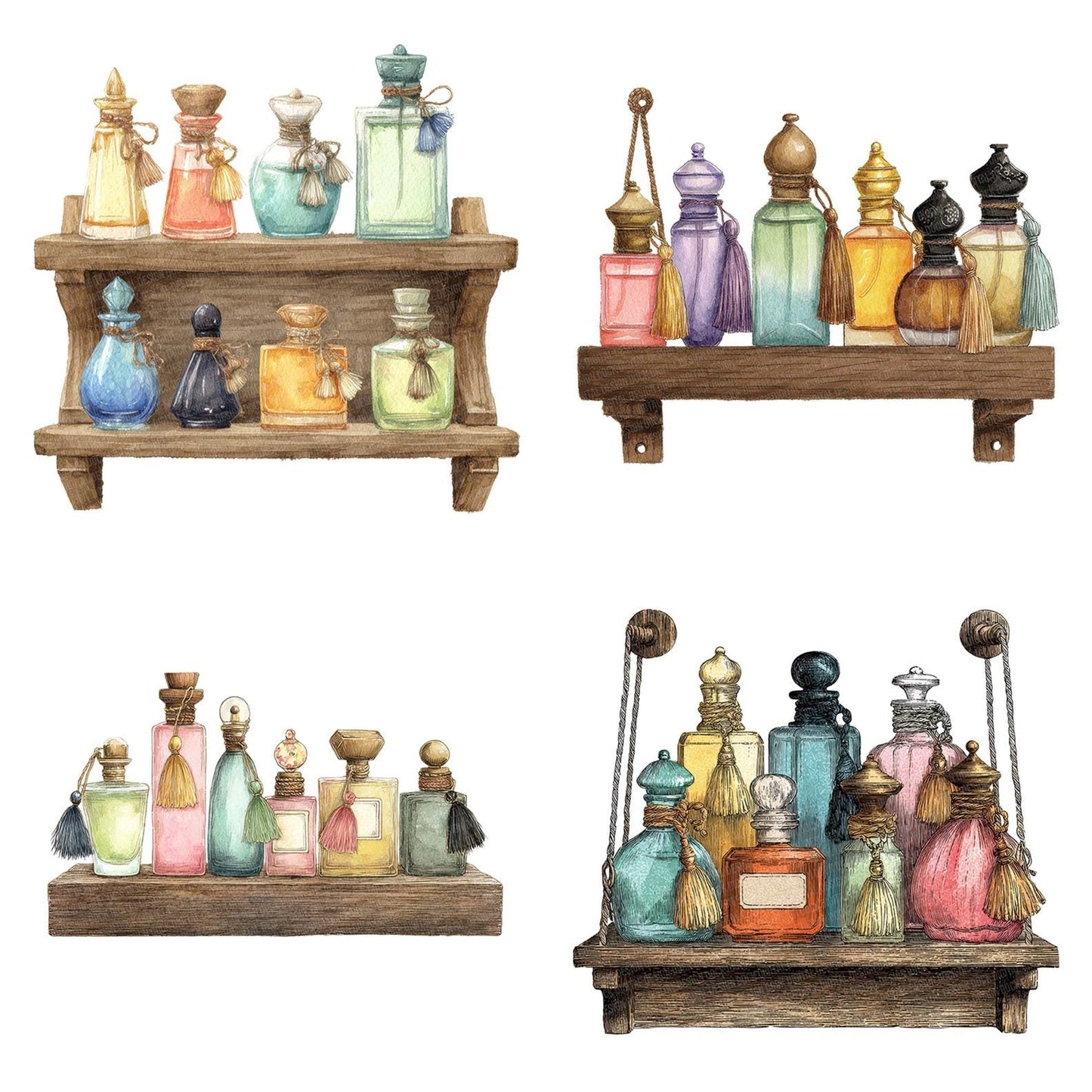 Perfume Bottle Shelf Clipart Set (DDD006284)