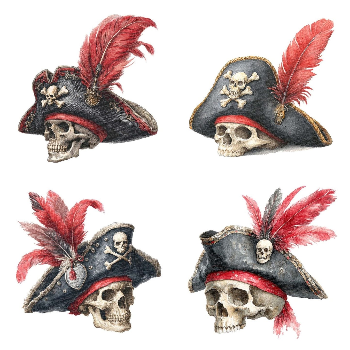Pirate Hat Feather Clipart Set (DDD006314)
