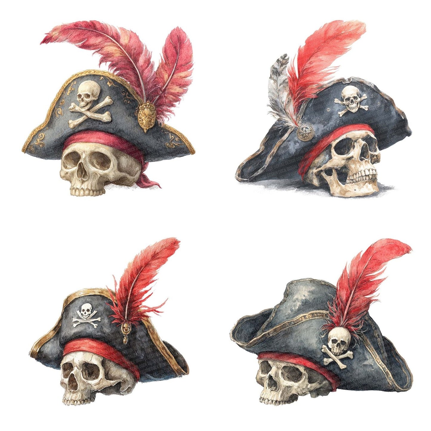 Pirate Hat Feather Clipart Set (DDD006314)