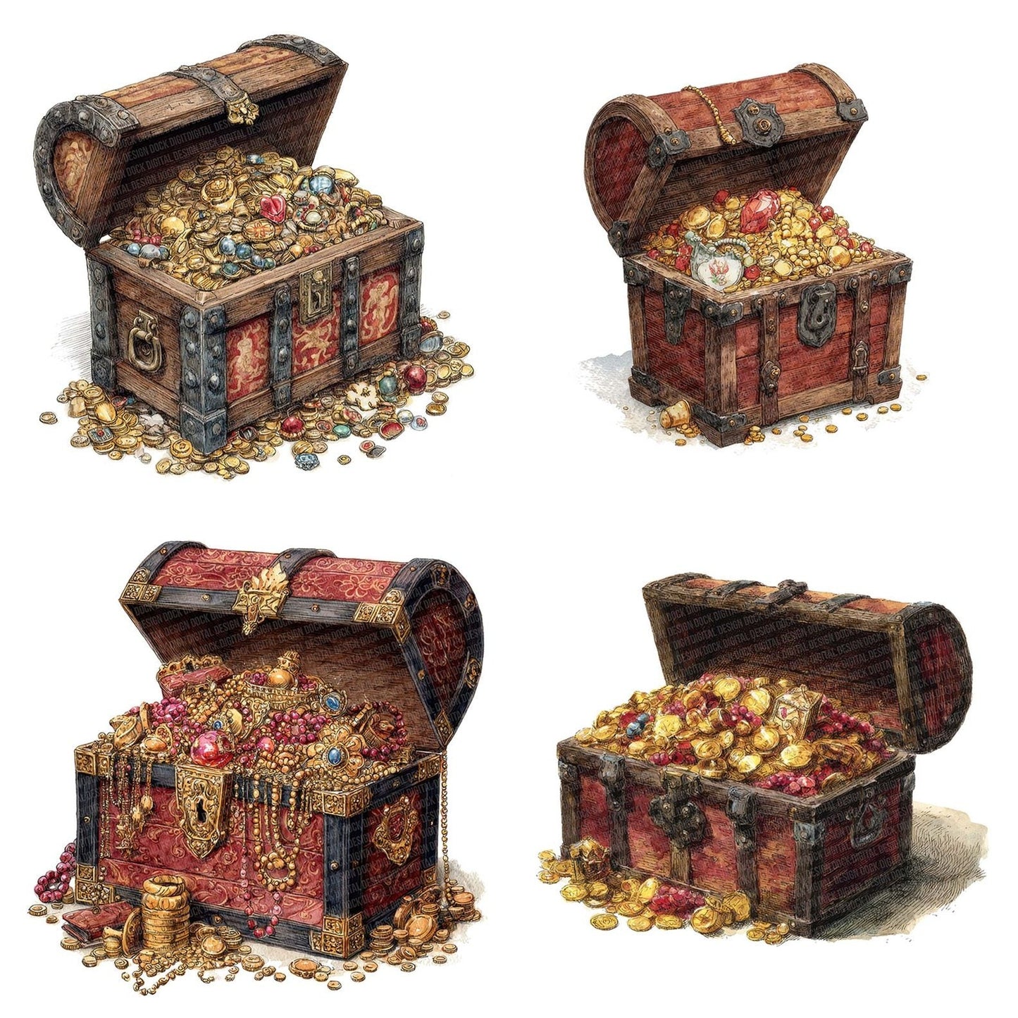 Pirate Treasure Chest Clipart Set (DDD006319)