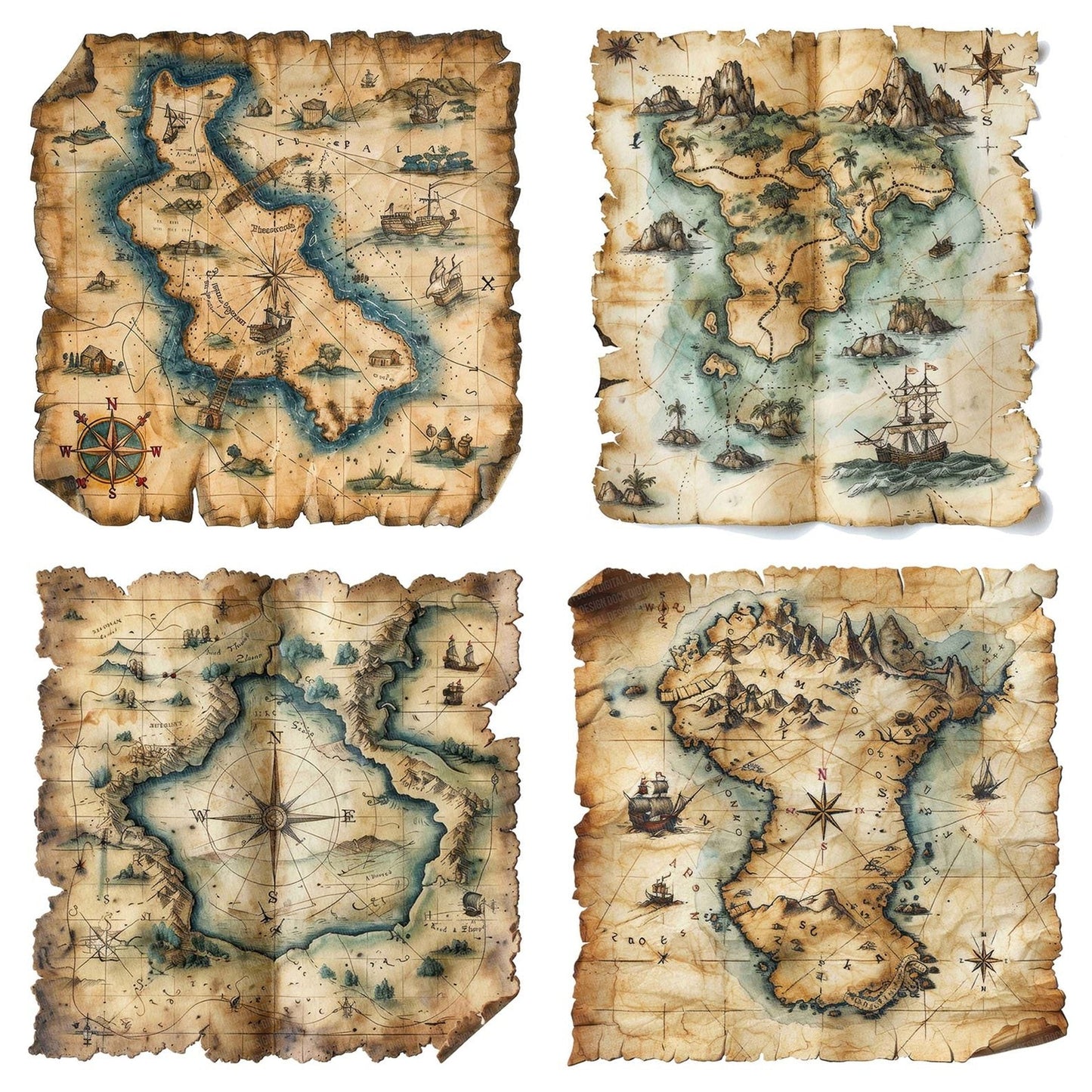 Pirates Map Clipart Set (DDD006321)