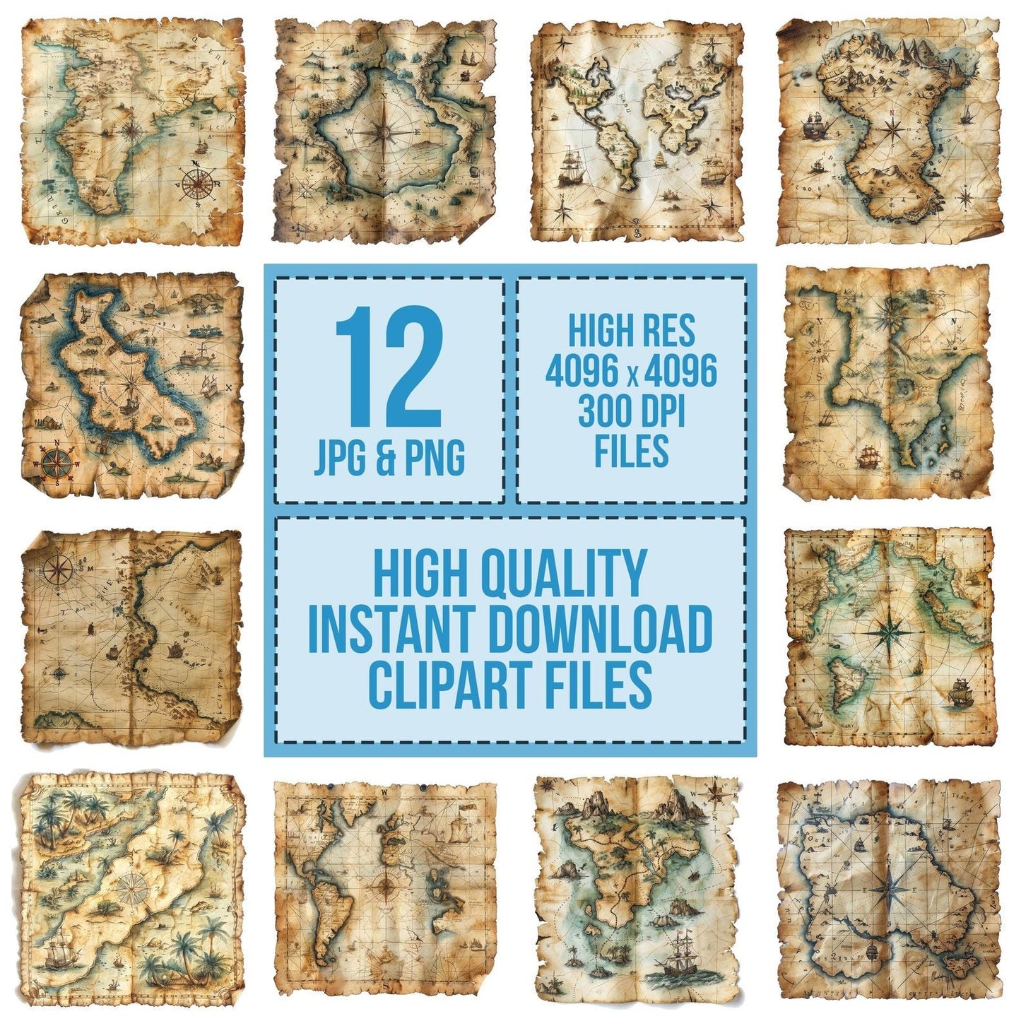 Pirates Map Clipart Set (DDD006321)