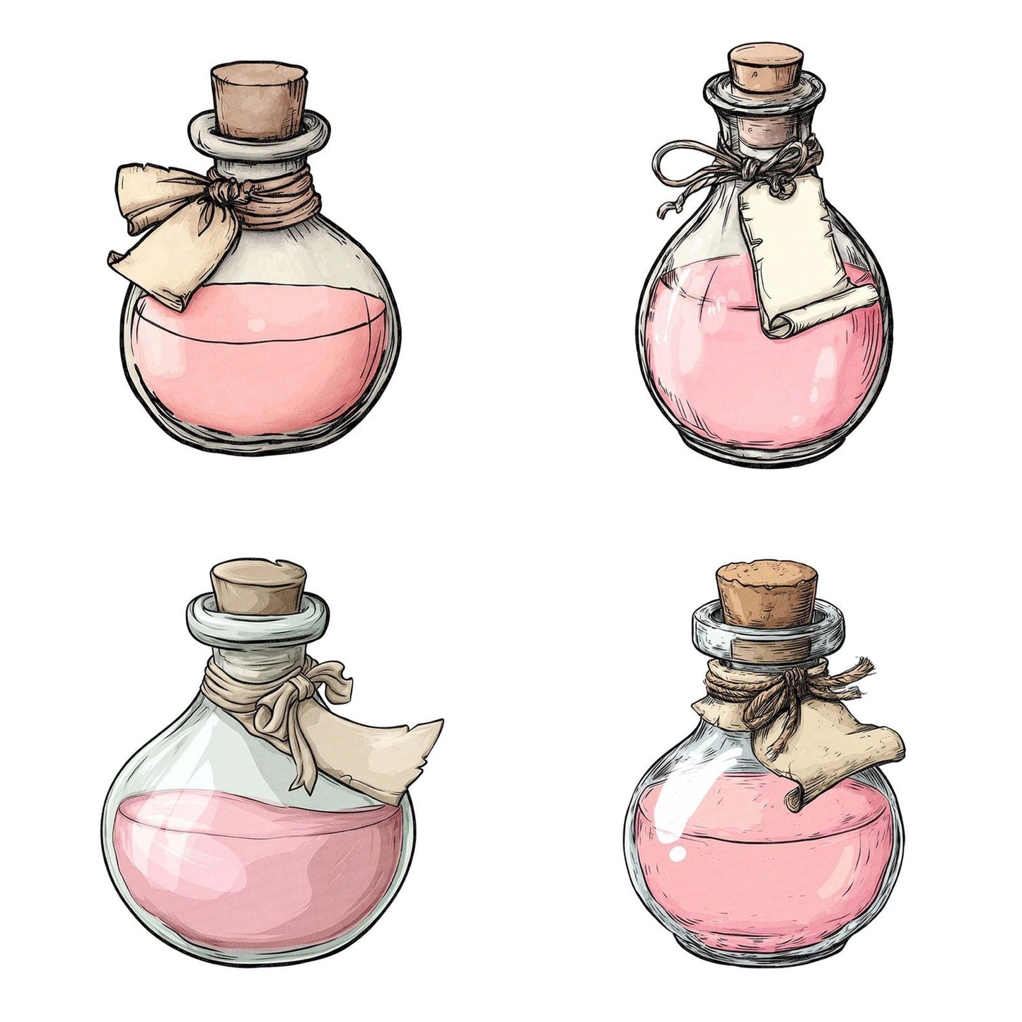 Potion Bottle Banner Clipart Set (DDD006335)