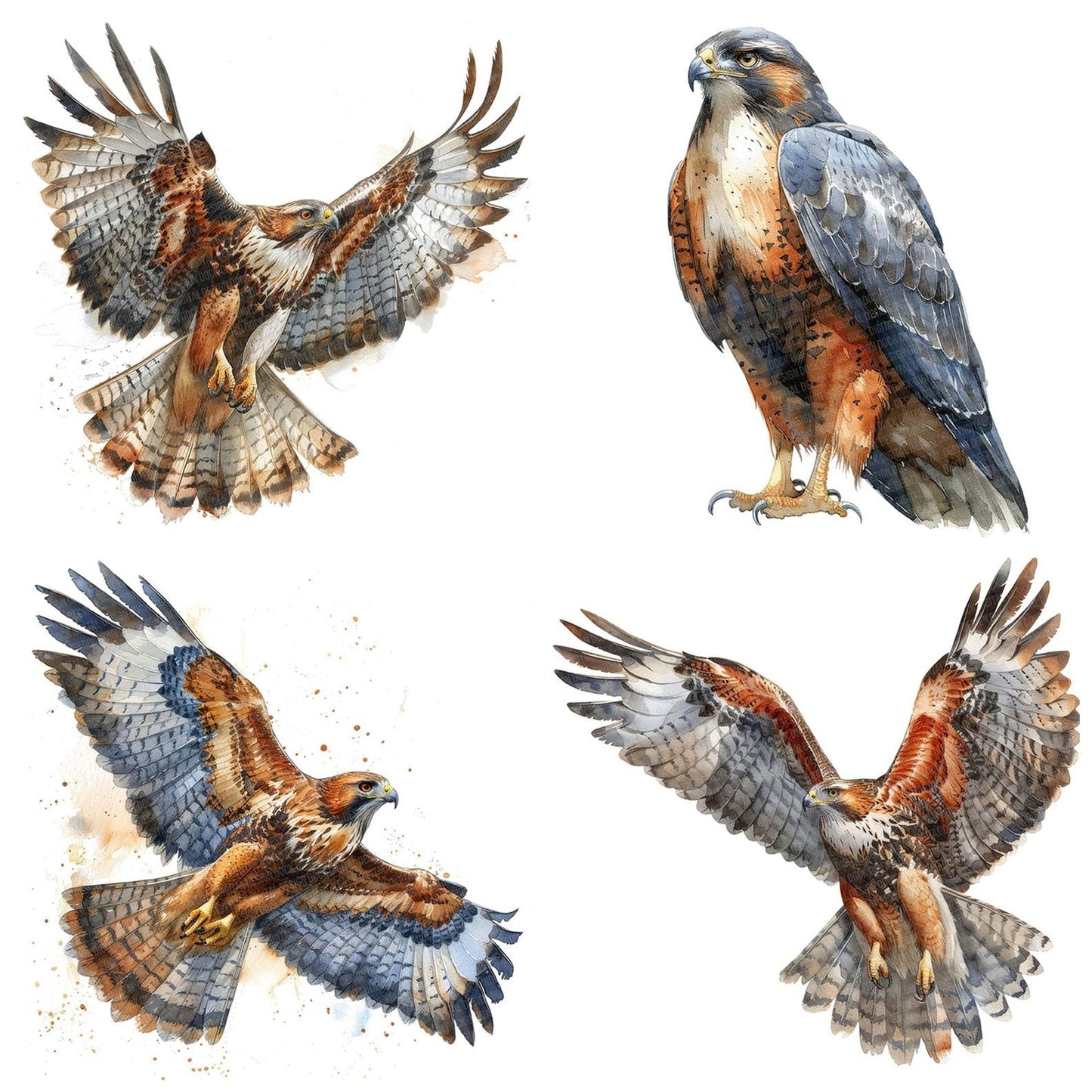 Powerful Hawk Clipart Set (DDD006347)