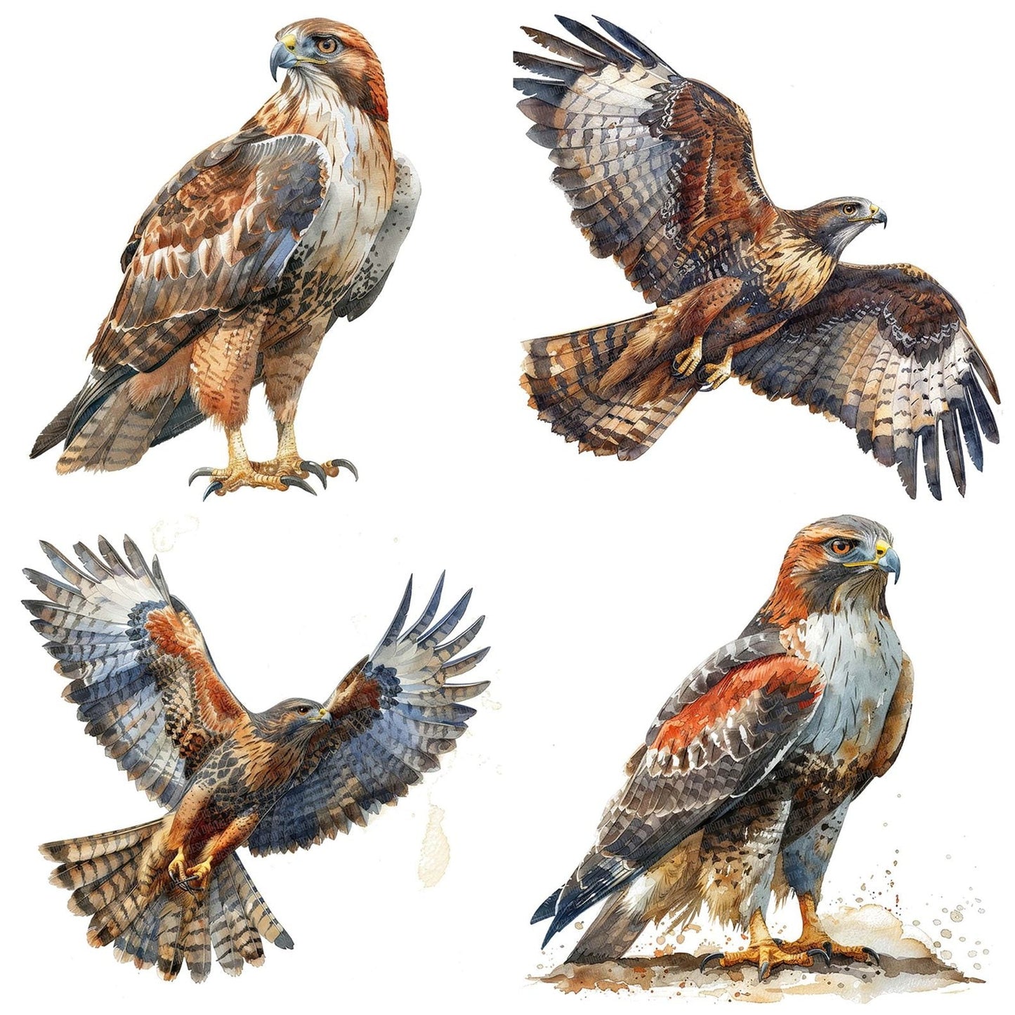 Powerful Hawk Clipart Set (DDD006347)