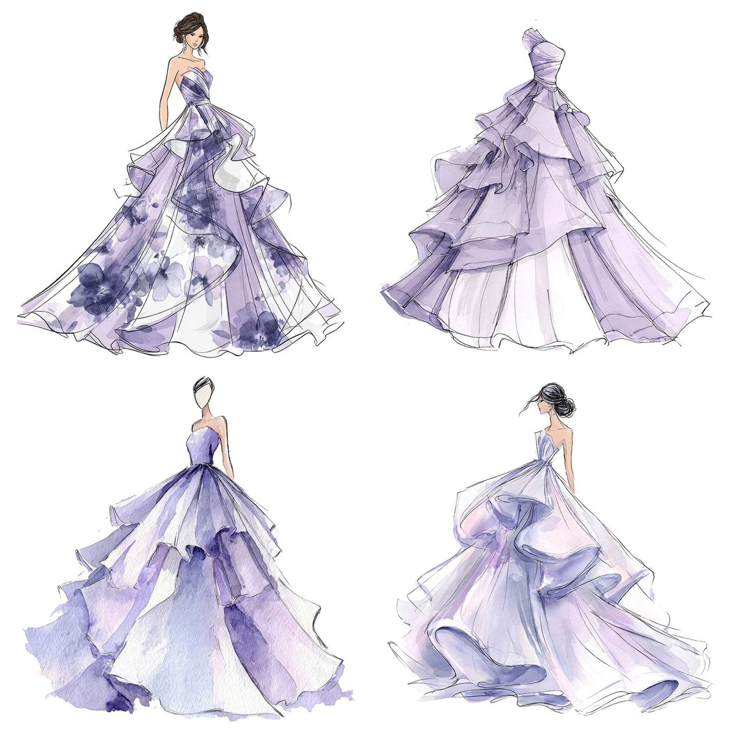 Princess Ball Gown Clipart Set (DDD006360)