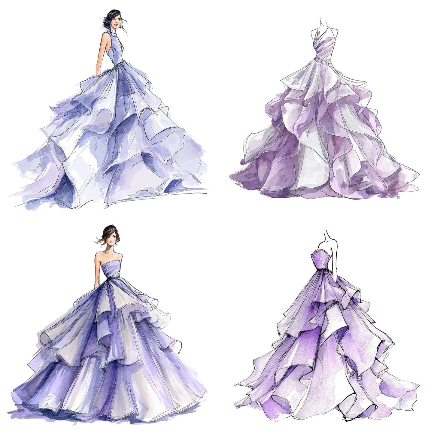 Princess Ball Gown Clipart Set (DDD006360)