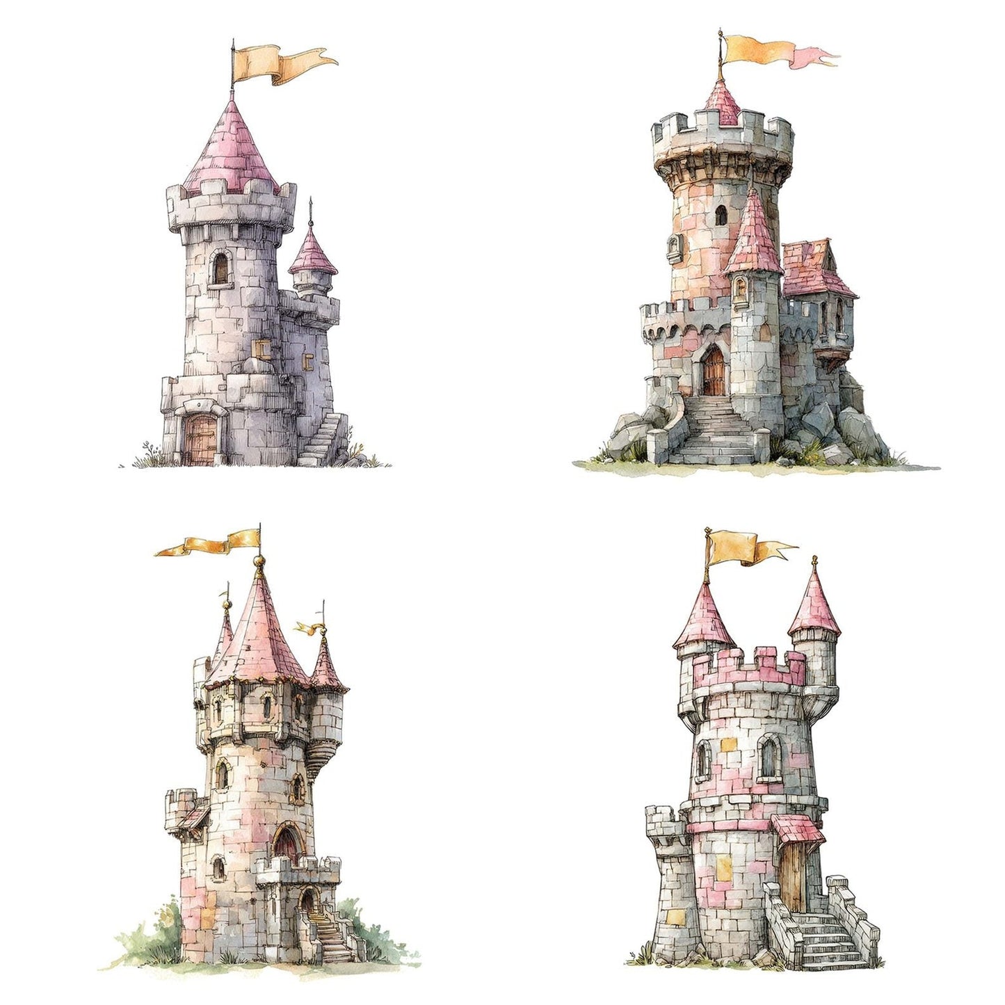 Princess Castle Tower Clipart Set (DDD006362)