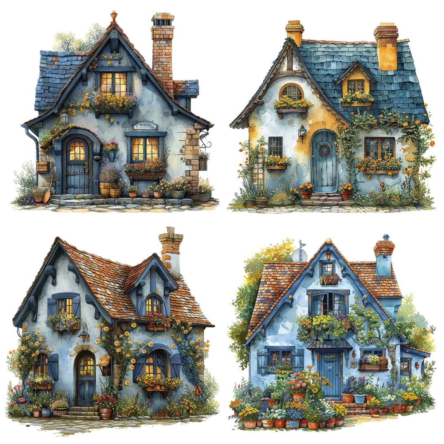 Quirky Country Cottage Clipart Set (DDD006373)
