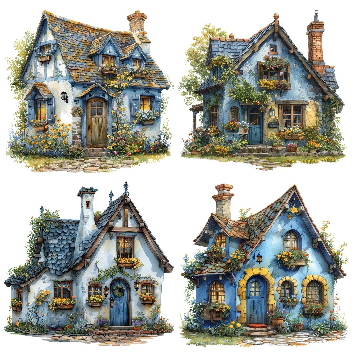 Quirky Country Cottage Clipart Set (DDD006373)