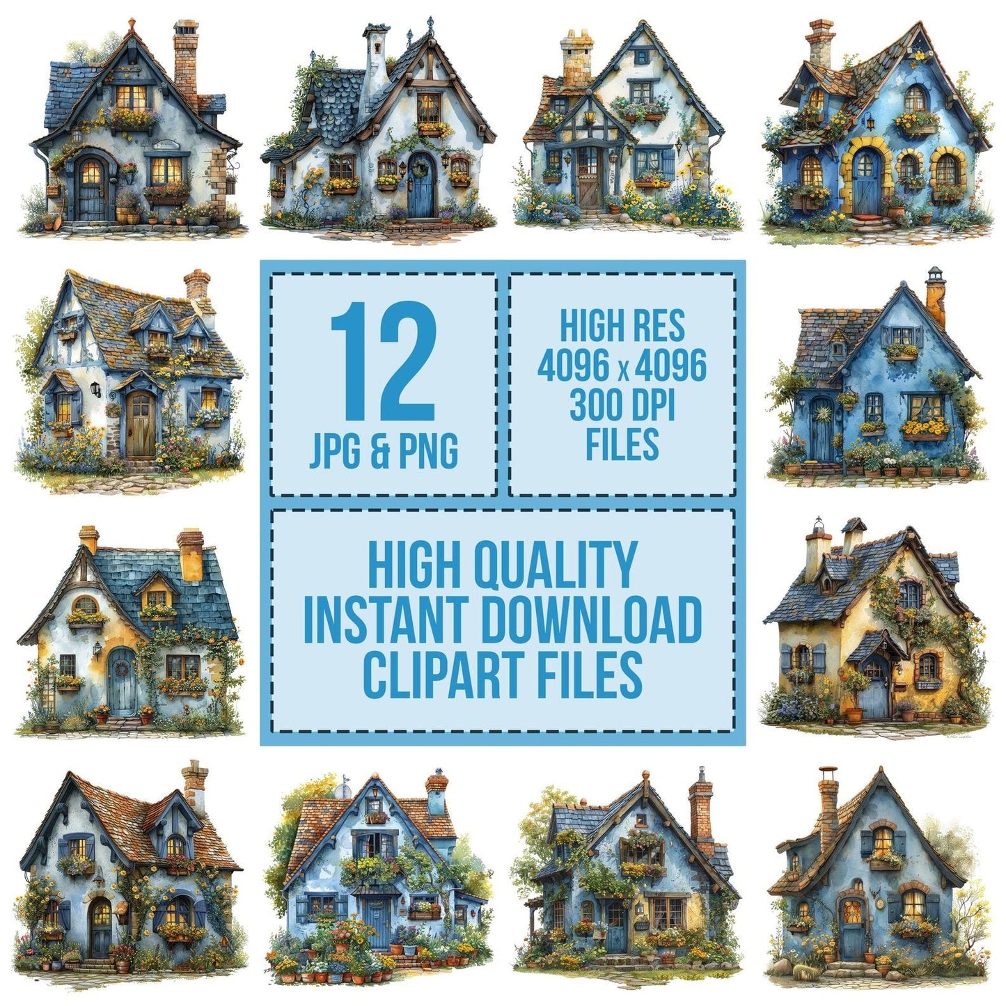 Quirky Country Cottage Clipart Set (DDD006373)