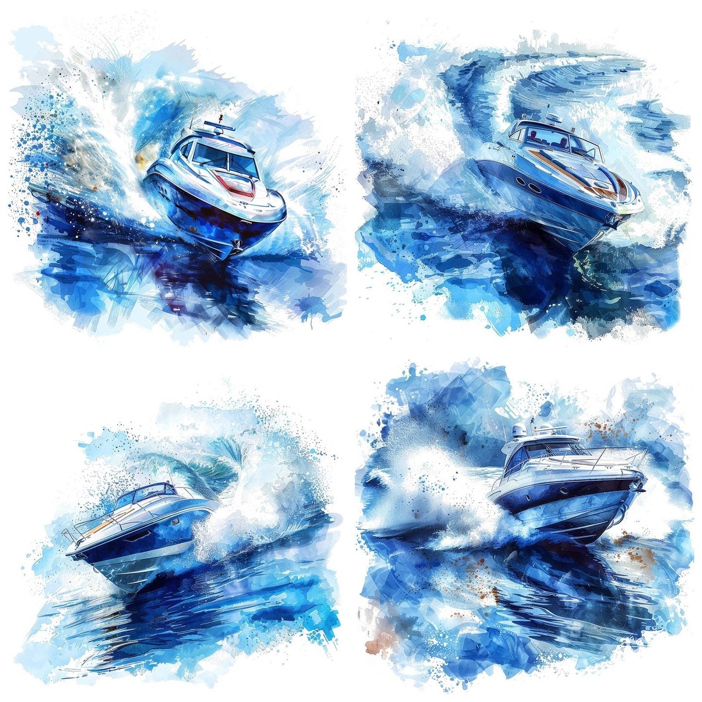 Racing Speedboat Clipart Set (DDD006384)