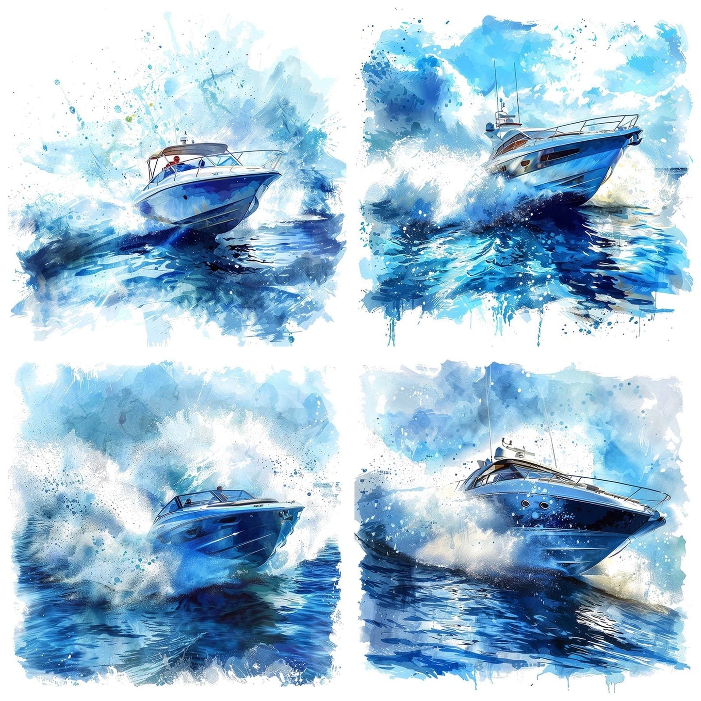 Racing Speedboat Clipart Set (DDD006384)