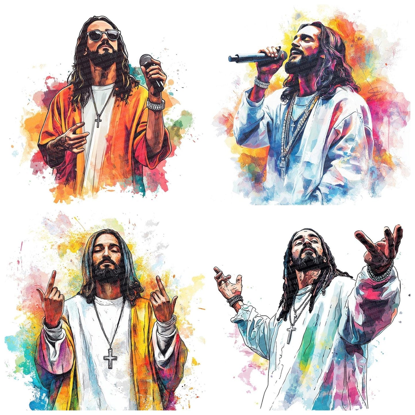 Rapper Jesus Clipart Set (DDD006393)