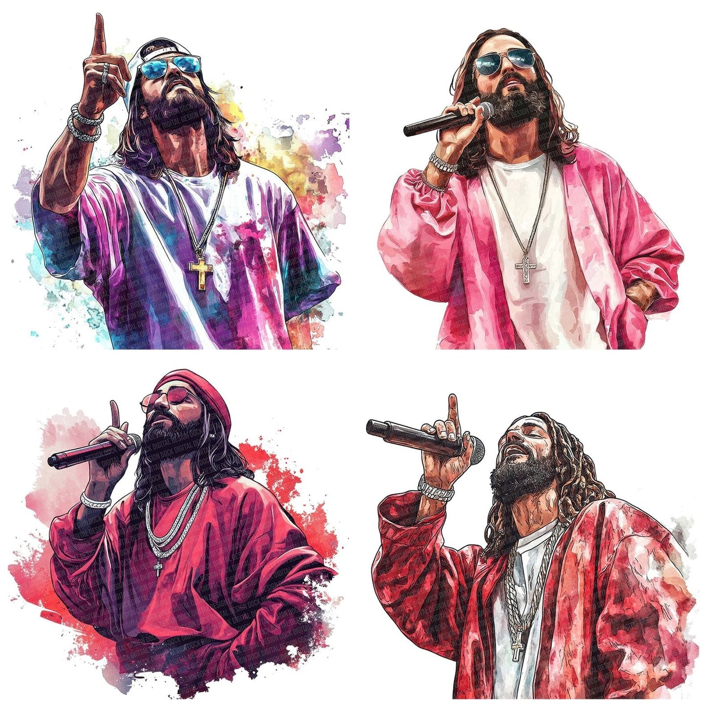 Rapper Jesus Clipart Set (DDD006393)