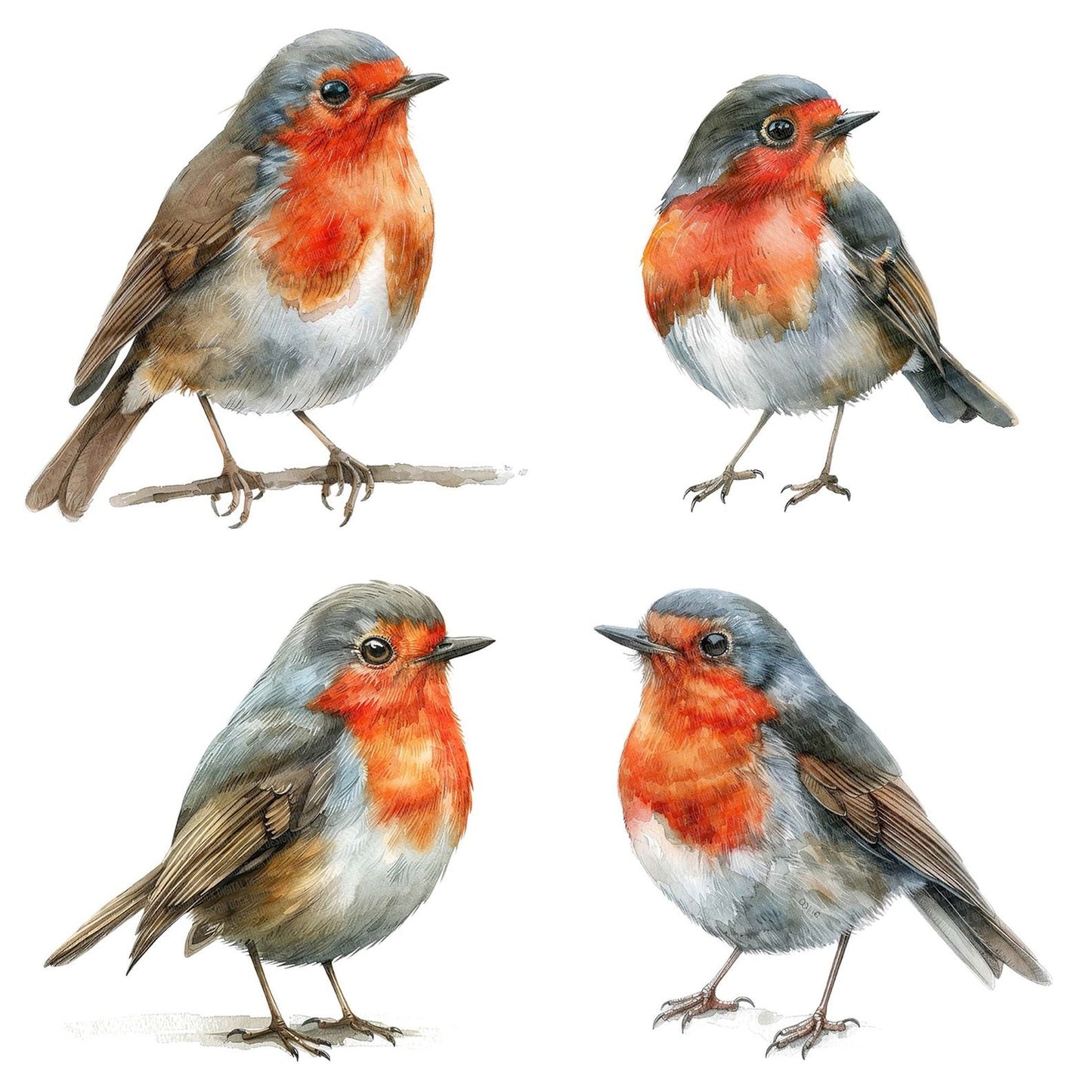 Robin Red Breast Clipart Set (DDD006440)