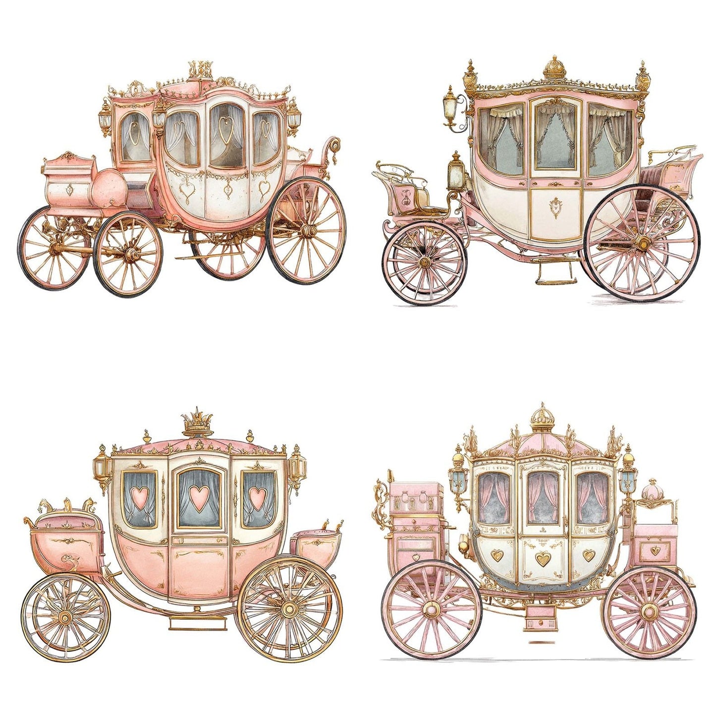 Royal Princess Carriage Clipart Set (DDD006464)