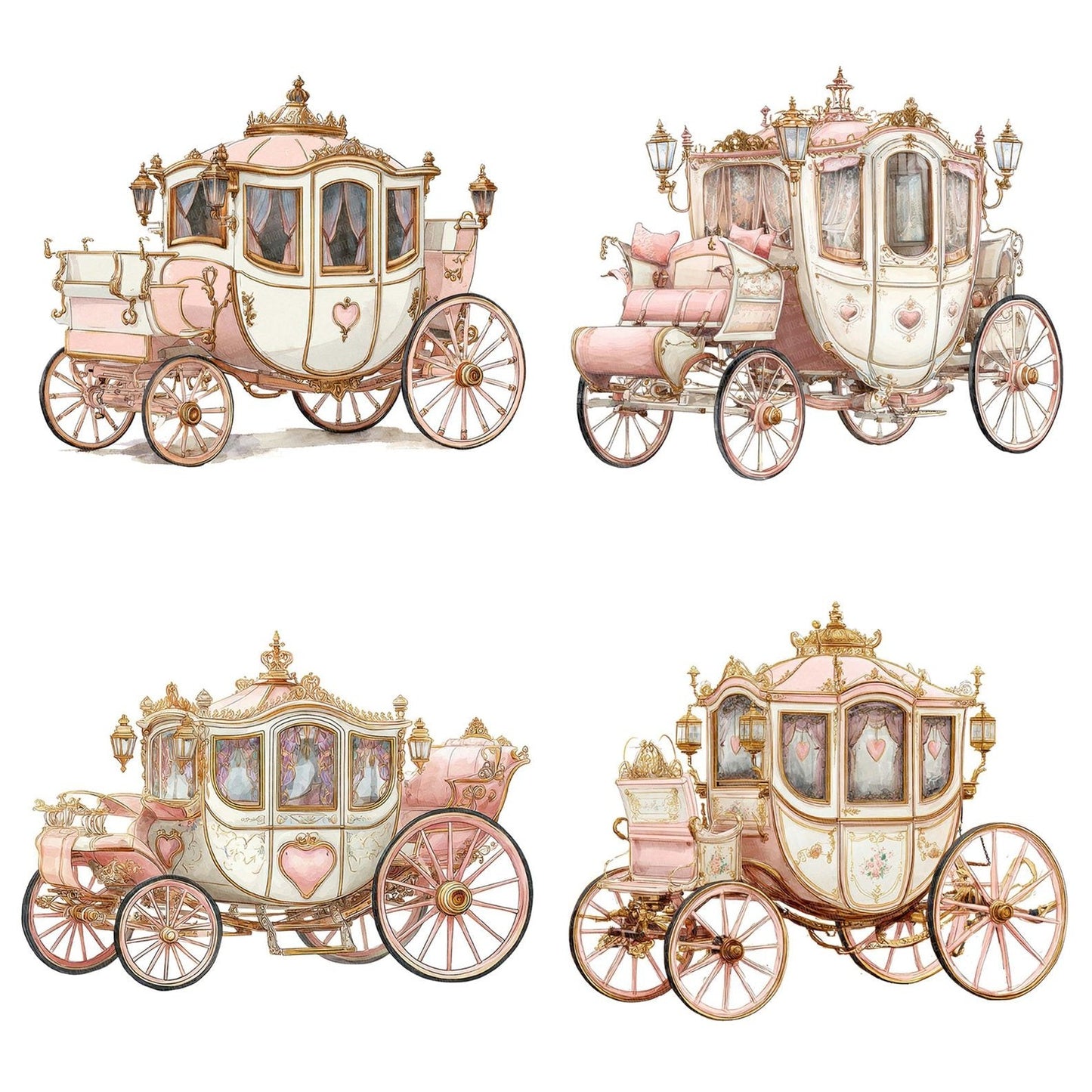 Royal Princess Carriage Clipart Set (DDD006464)