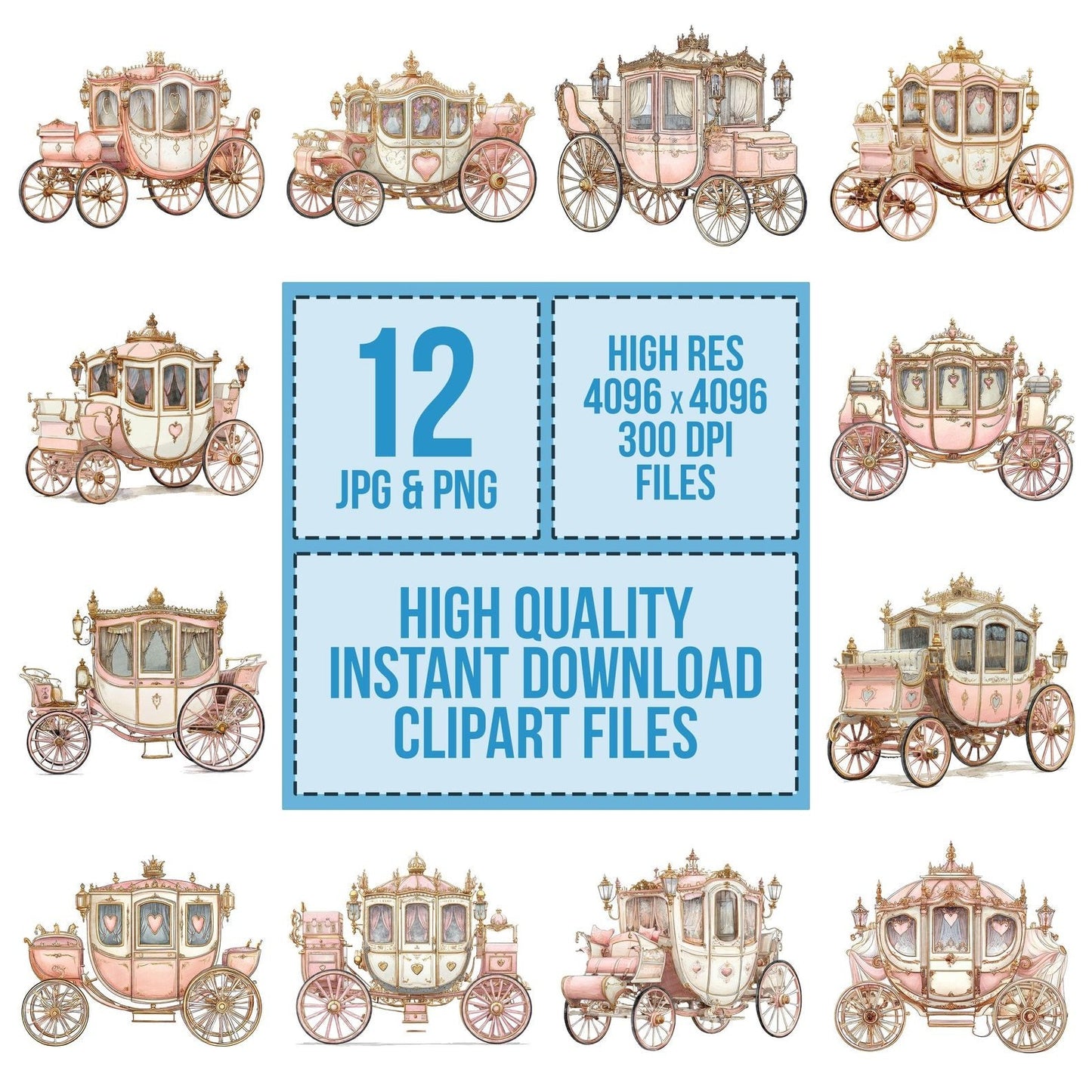Royal Princess Carriage Clipart Set (DDD006464)