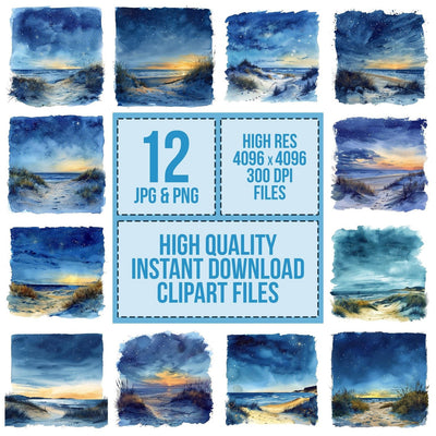Sand Dunes at Dusk Clipart Set (DDD006488)