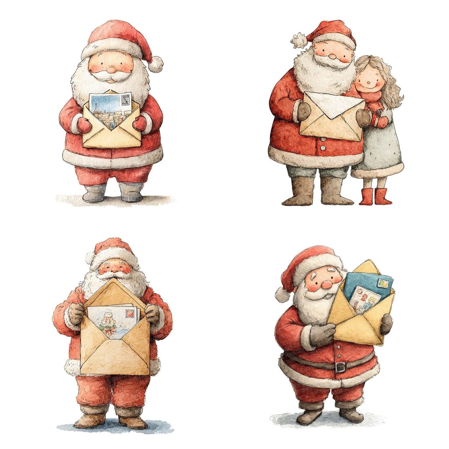 Santa Large Envelope Clipart Set (DDD006493)