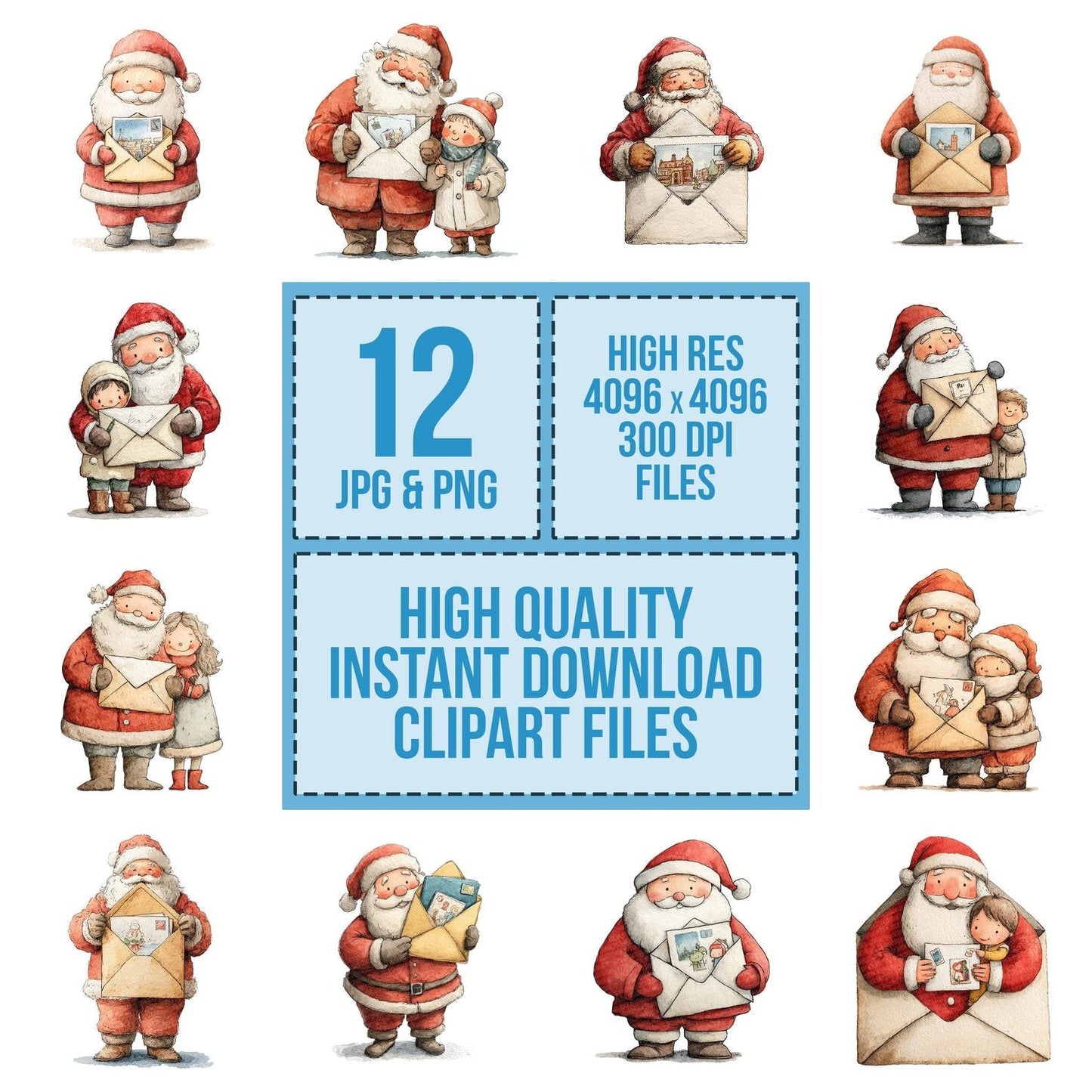 Santa Large Envelope Clipart Set (DDD006493)