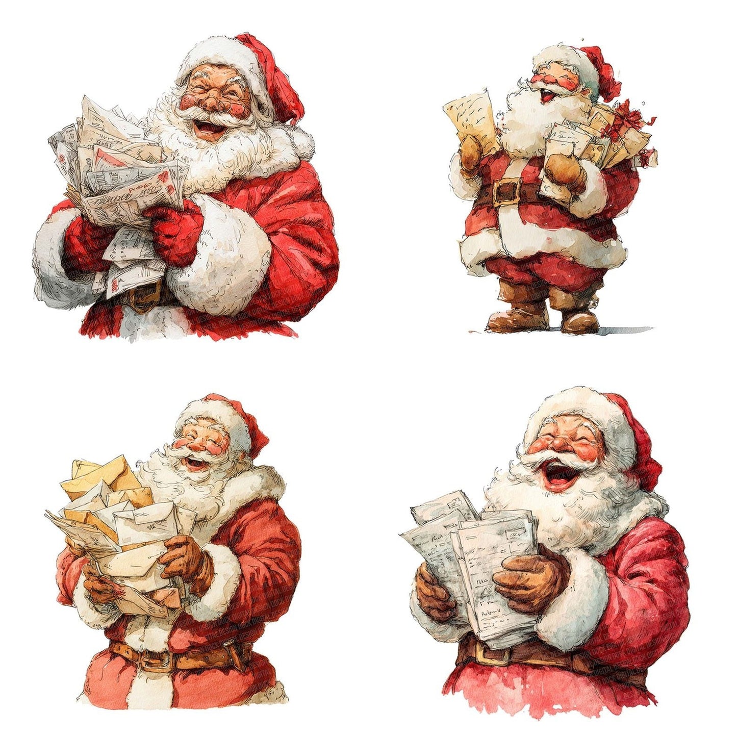 Santa Laughing with Letters Clipart Set (DDD006494)