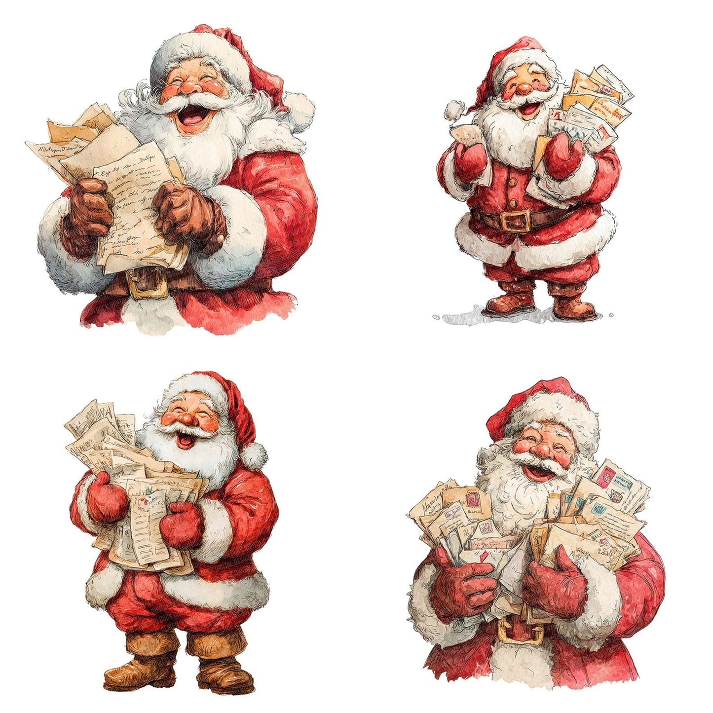 Santa Laughing with Letters Clipart Set (DDD006494)