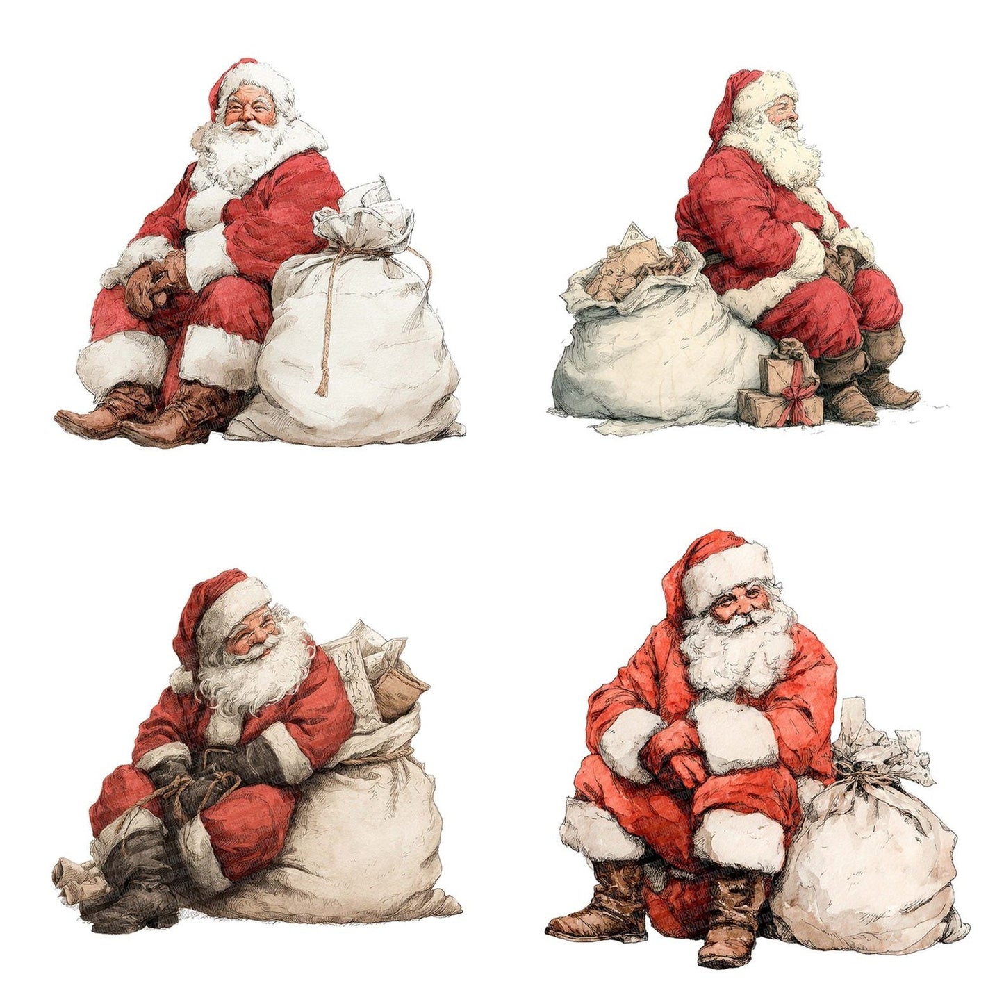 Santa Sack of Letters Clipart Set (DDD006497)