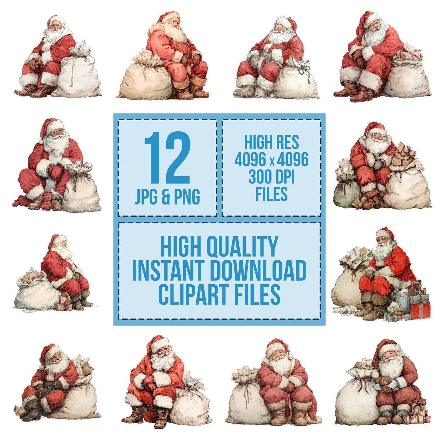 Santa Sack of Letters Clipart Set (DDD006497)
