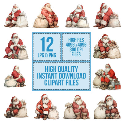 Santa Sack of Letters clipart set cover showing the designs and file details
