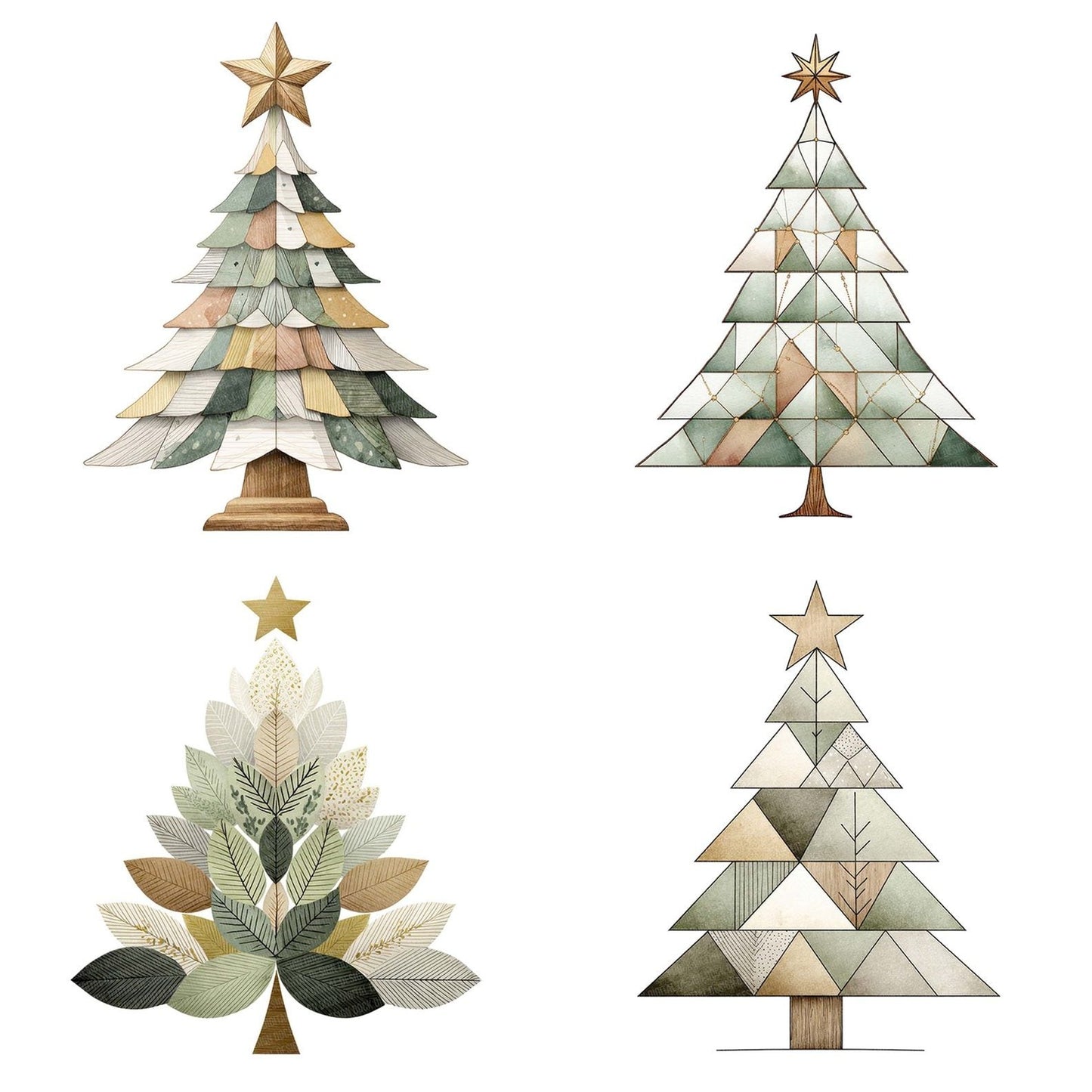 Scandinavian Christmas Tree Clipart Set (DDD006507)