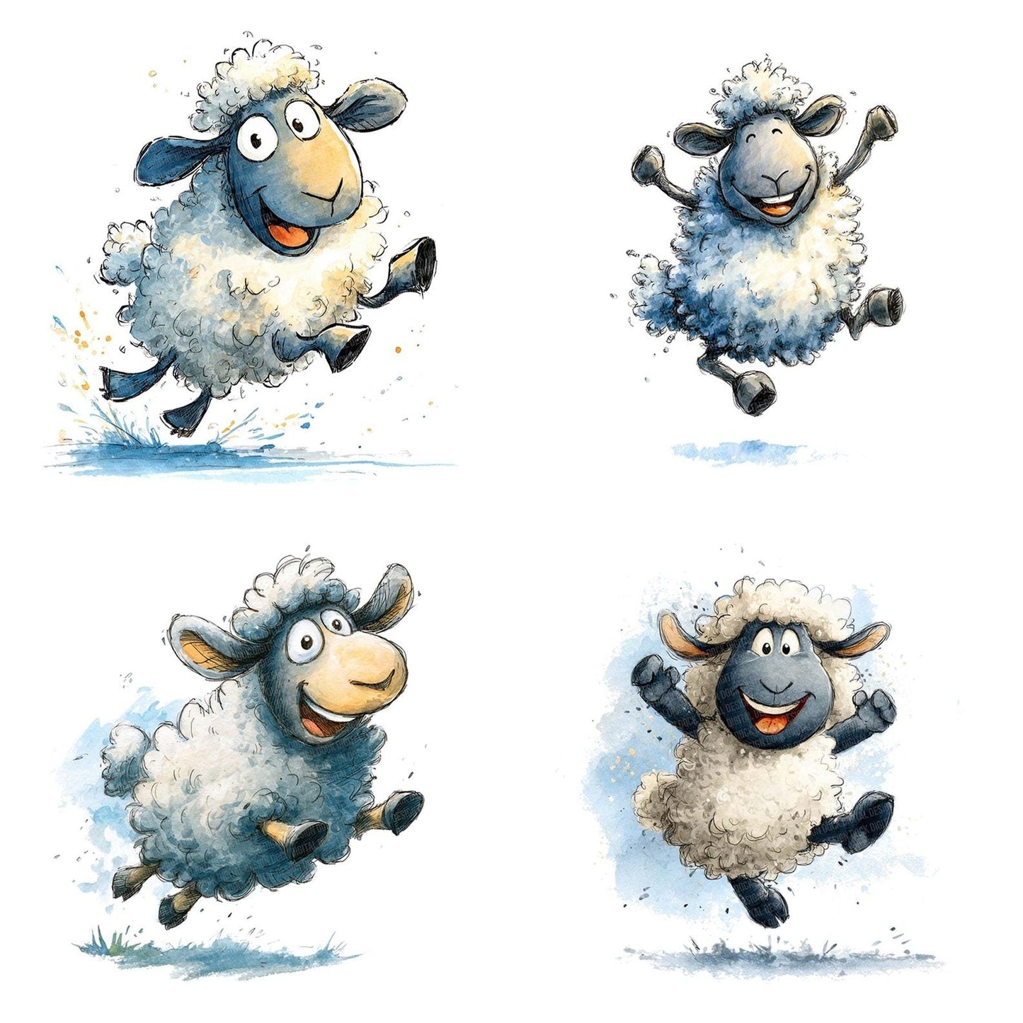Silly Sheep Character Clipart Set (DDD006547)