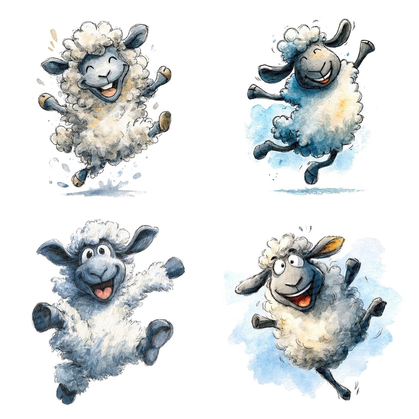 Silly Sheep Character Clipart Set (DDD006547)