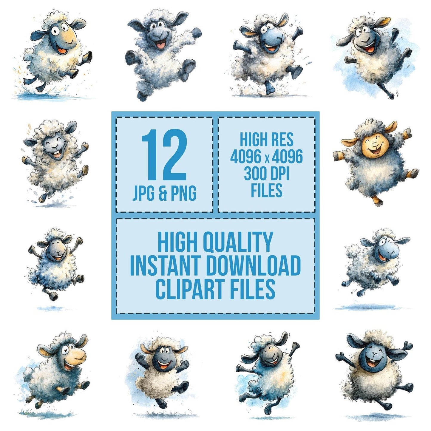 Silly Sheep Character Clipart Set (DDD006547)