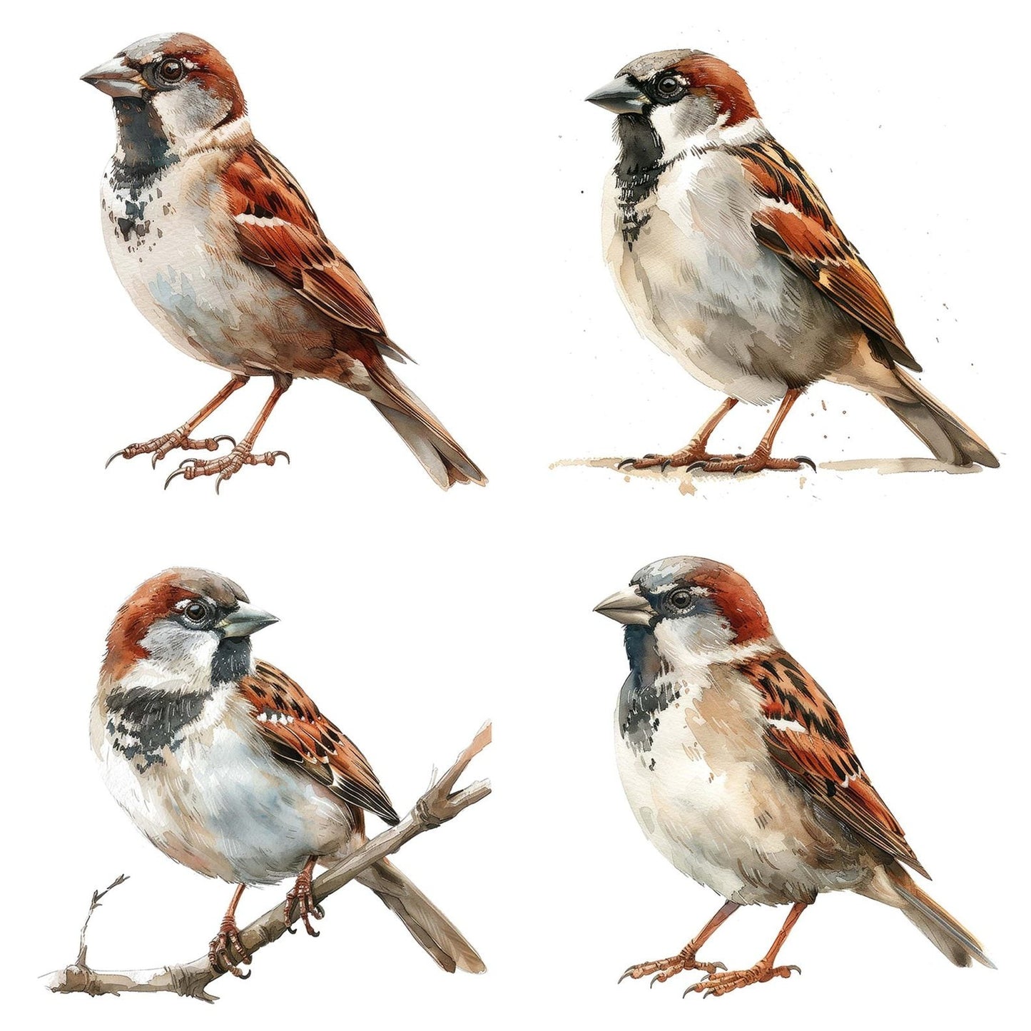 Small Sparrow Clipart Set (DDD006589)
